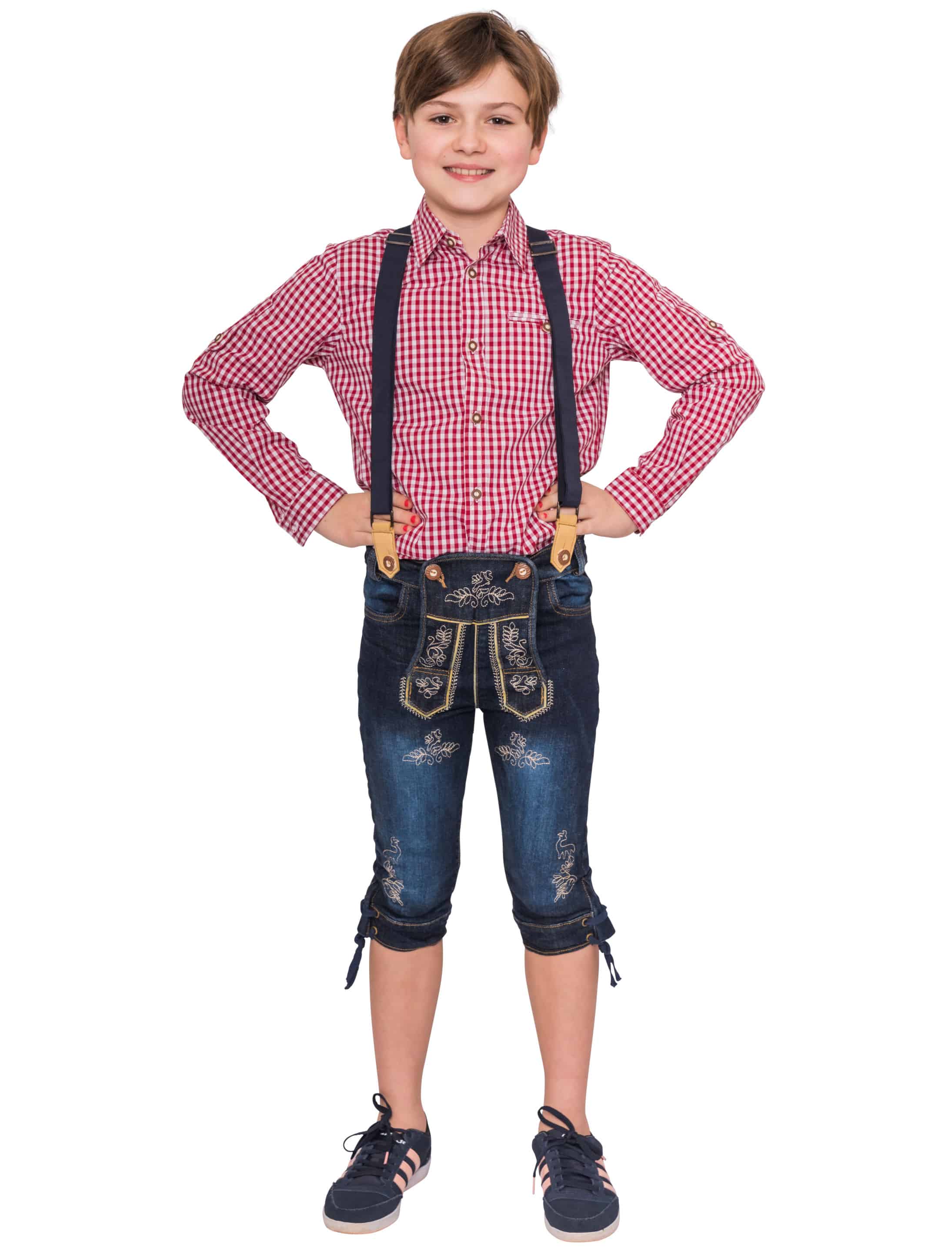 Trachtenjeans 3/4 lang Kinder Jungen blau 116