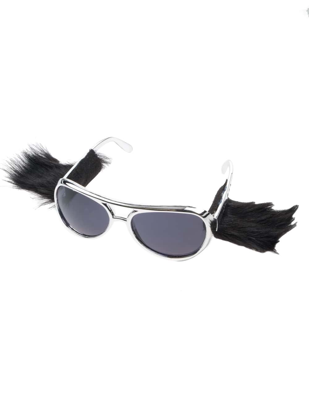 Brille Rockstar mit Koteletten silber