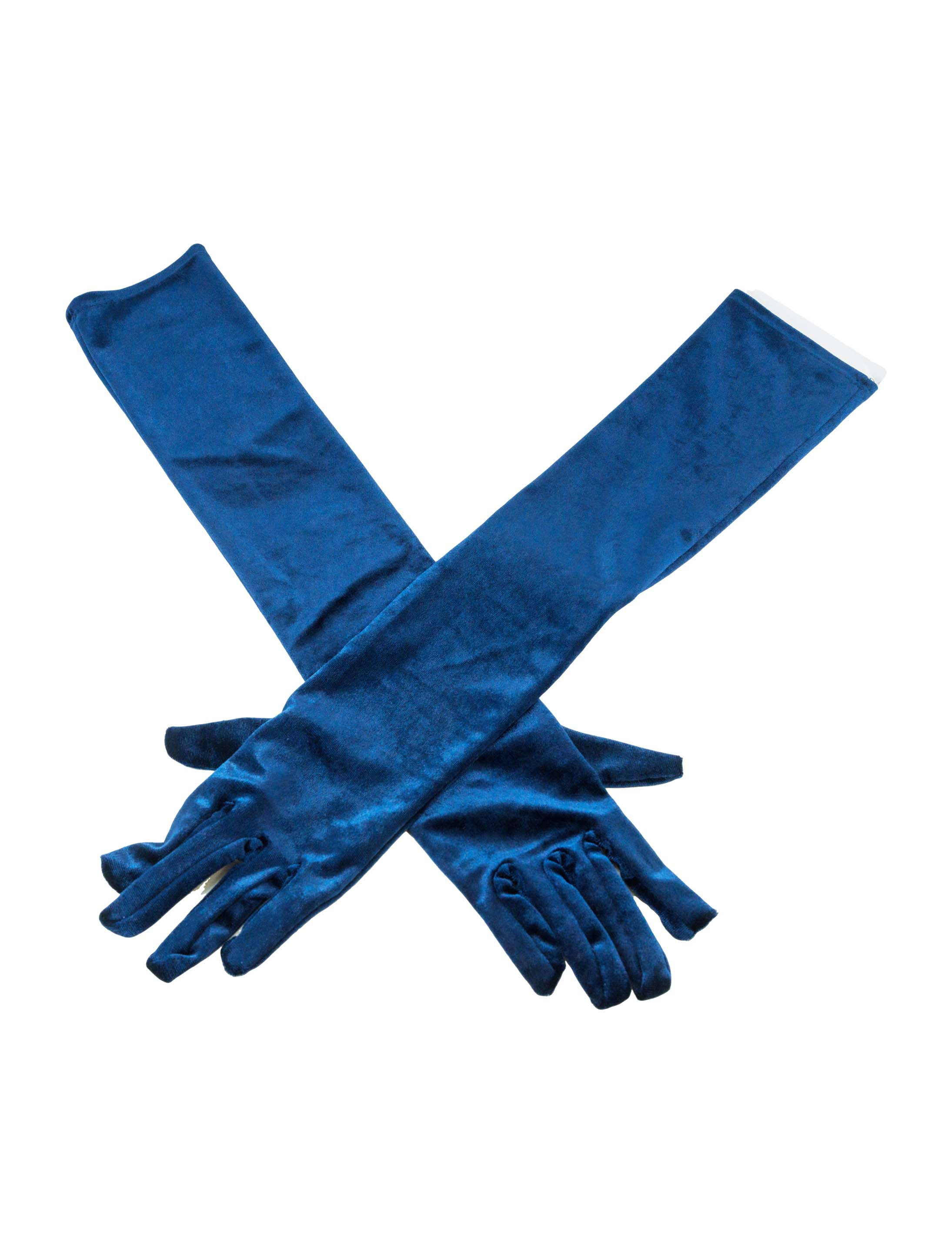 Handschuhe Samt 52cm dunkelblau