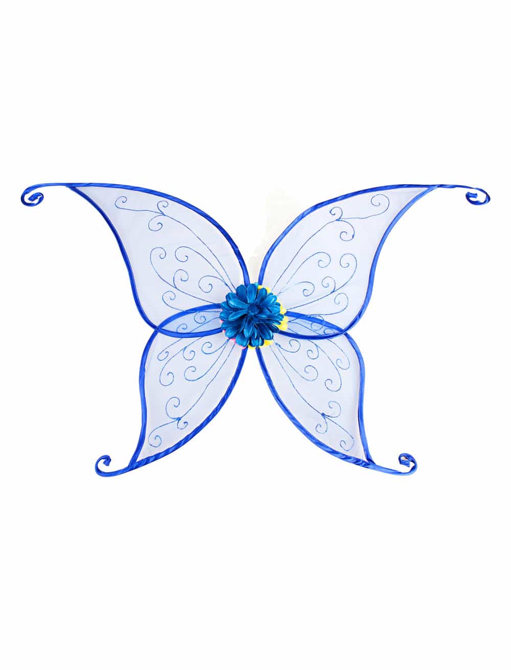 Elfenflügel mit Blumen 96x50cm blau