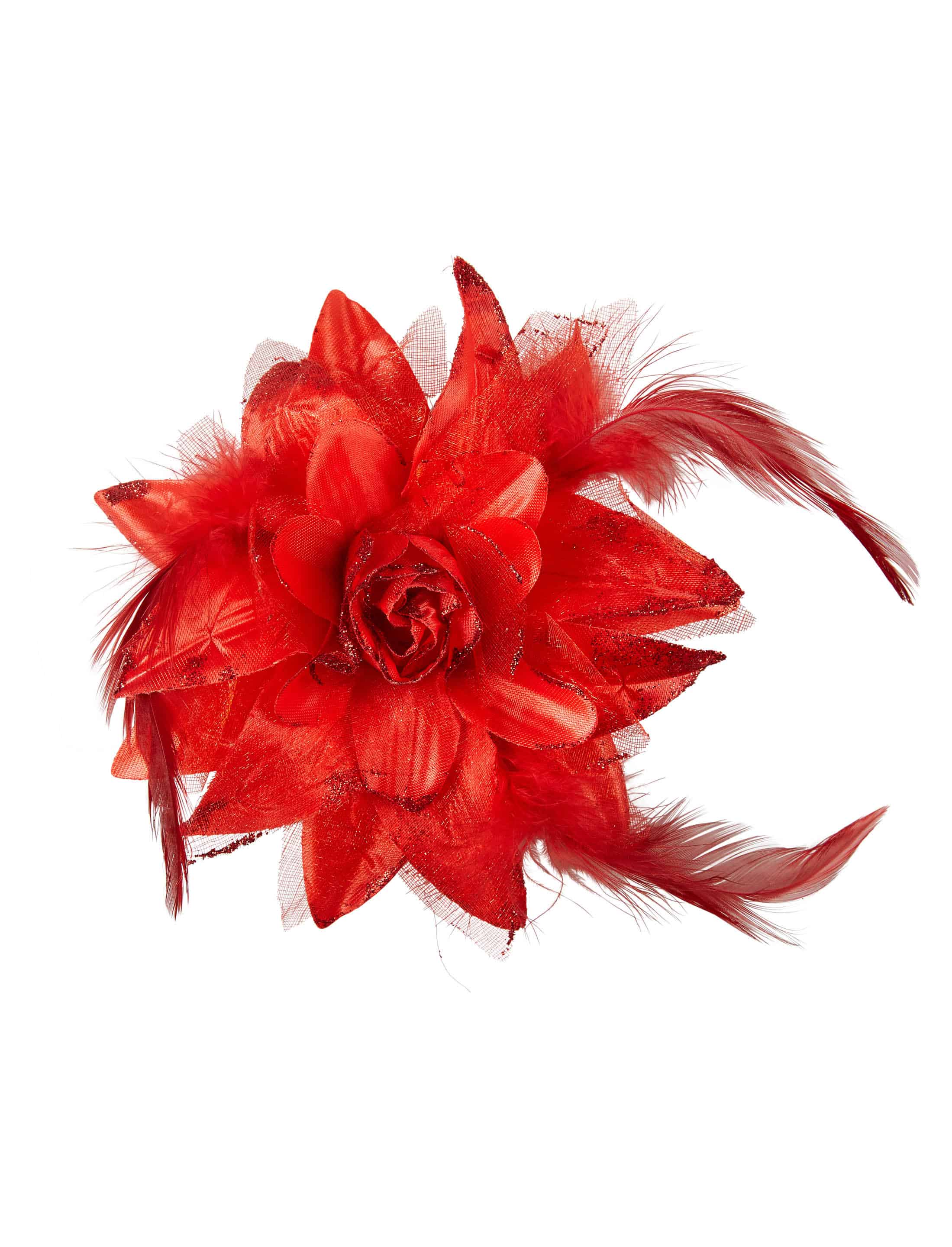 Ansteckblume mit Spitzen rot Ansteckblume mit Spitzen rot