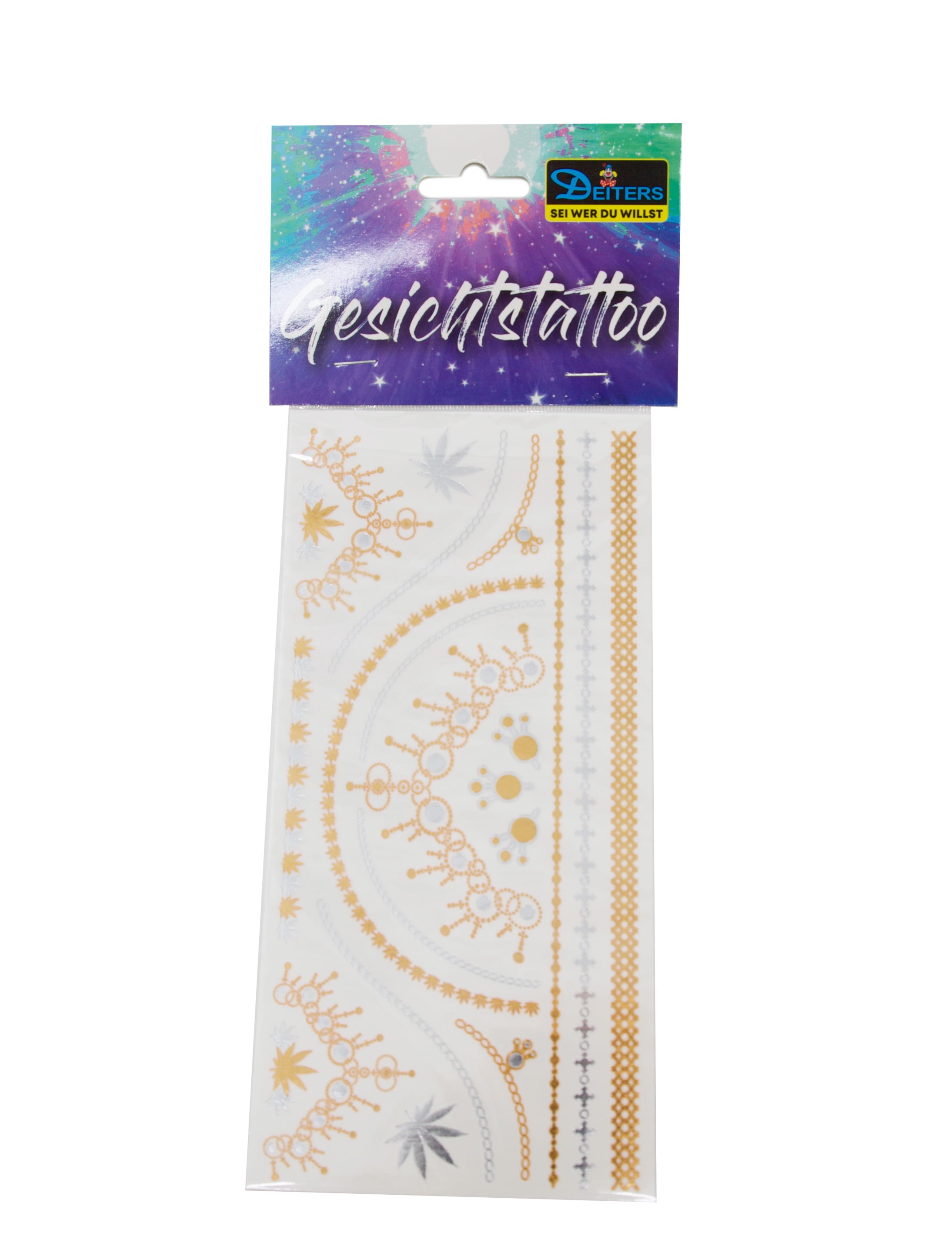 Tattoo Cannabis Metallic gold/silber