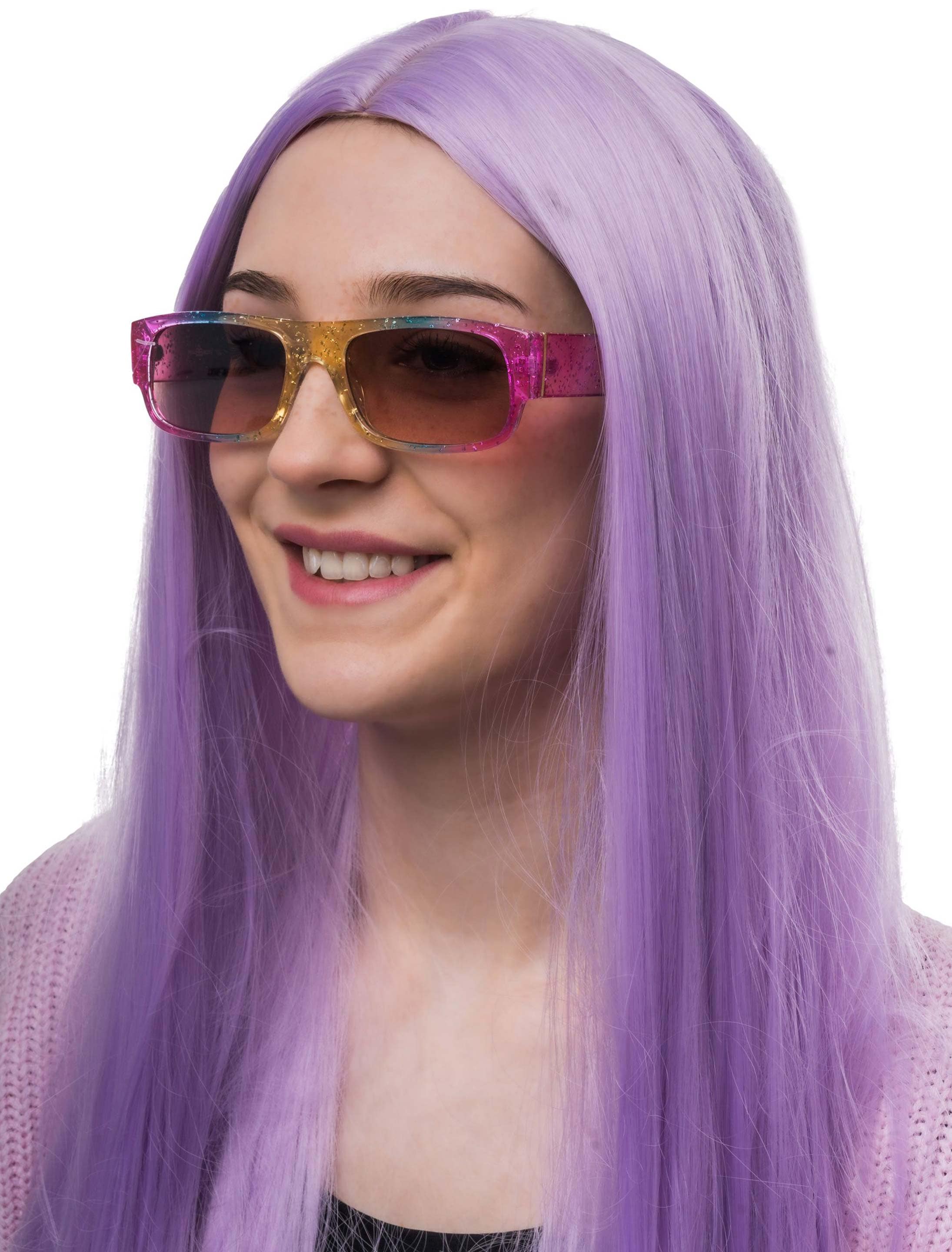 Brille Regenbogen Glitzer bunt Brille Regenbogen Glitzer bunt