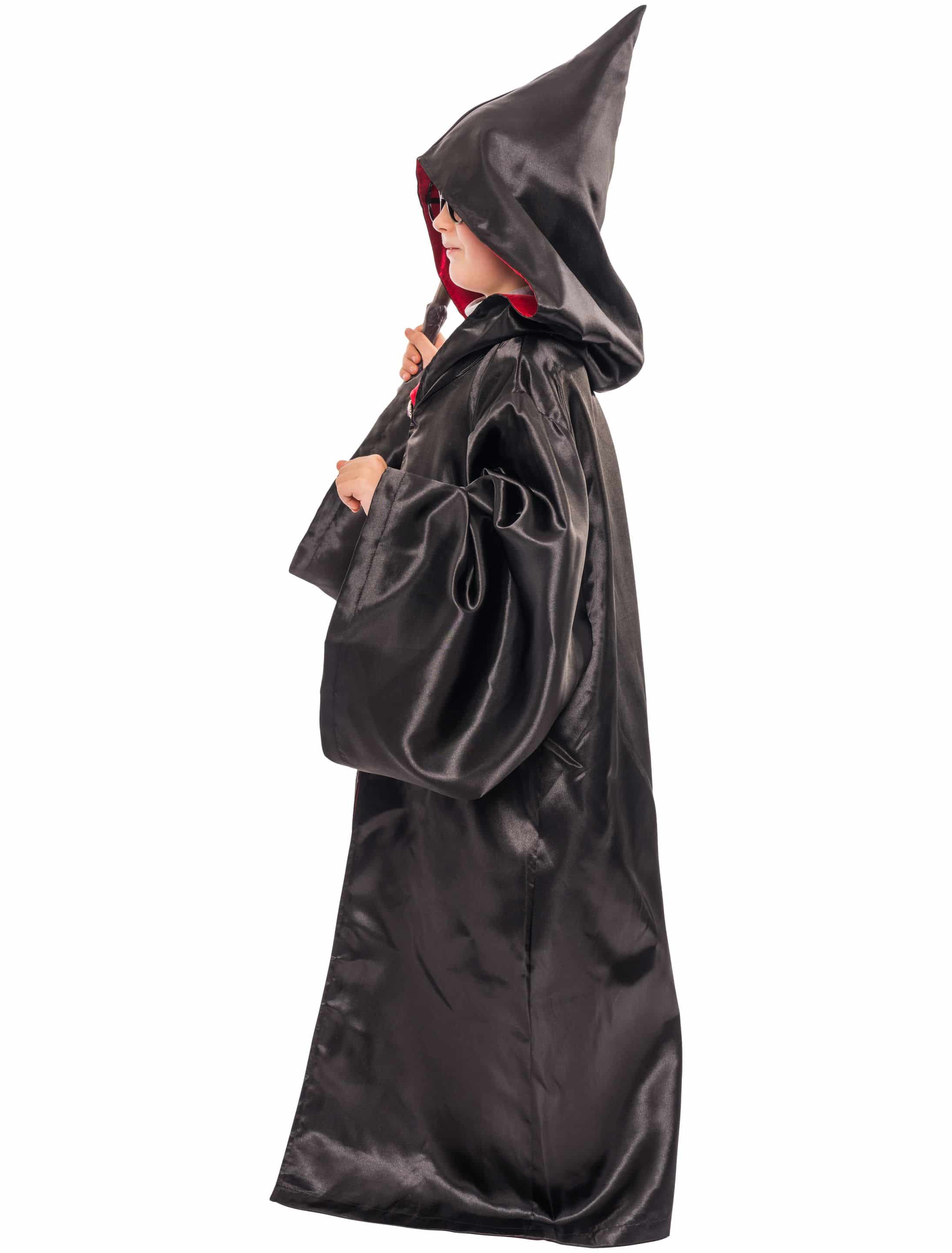 Zauberer Robe Kinder schwarz/rot one size