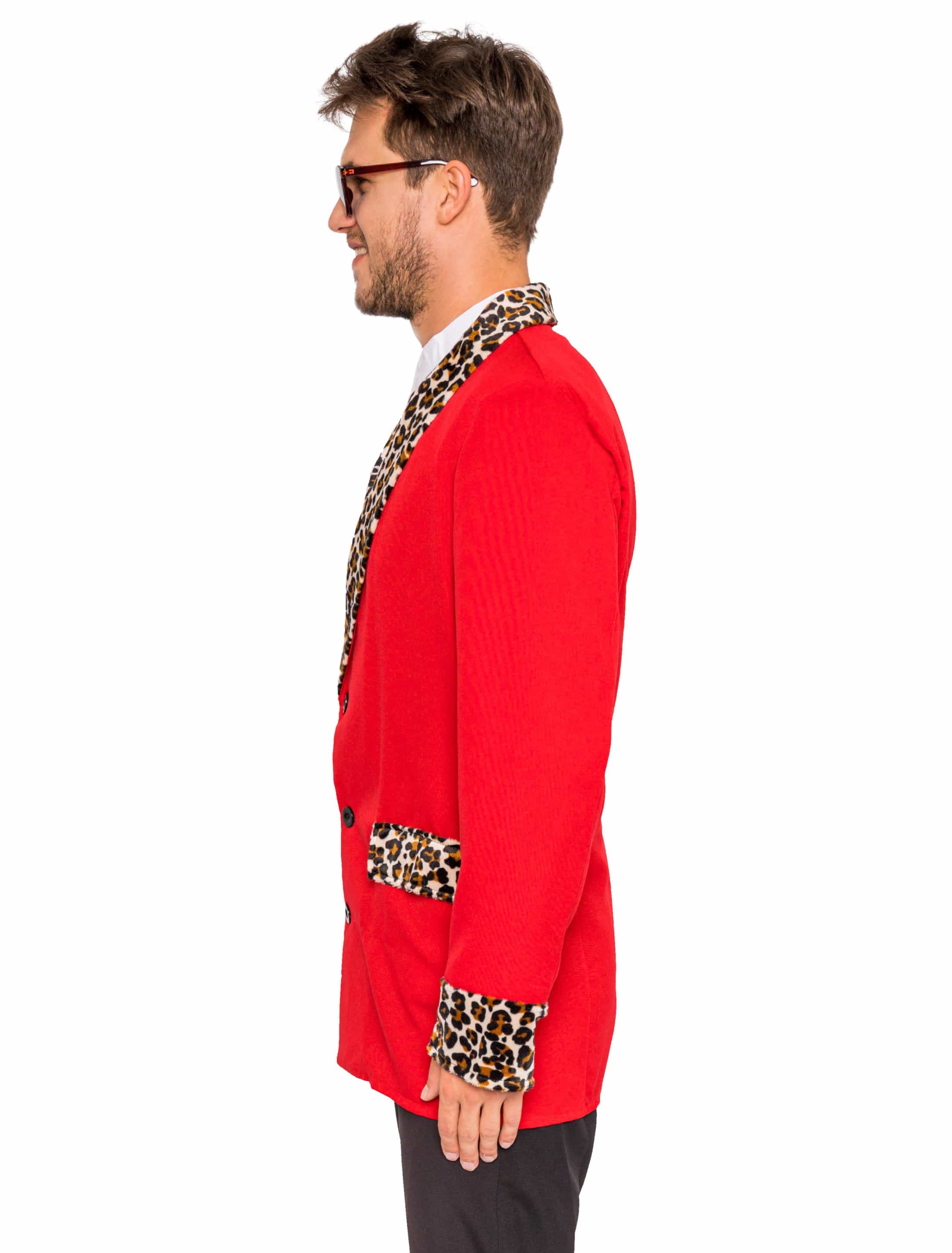 Sakko Herren Leopard rot XL