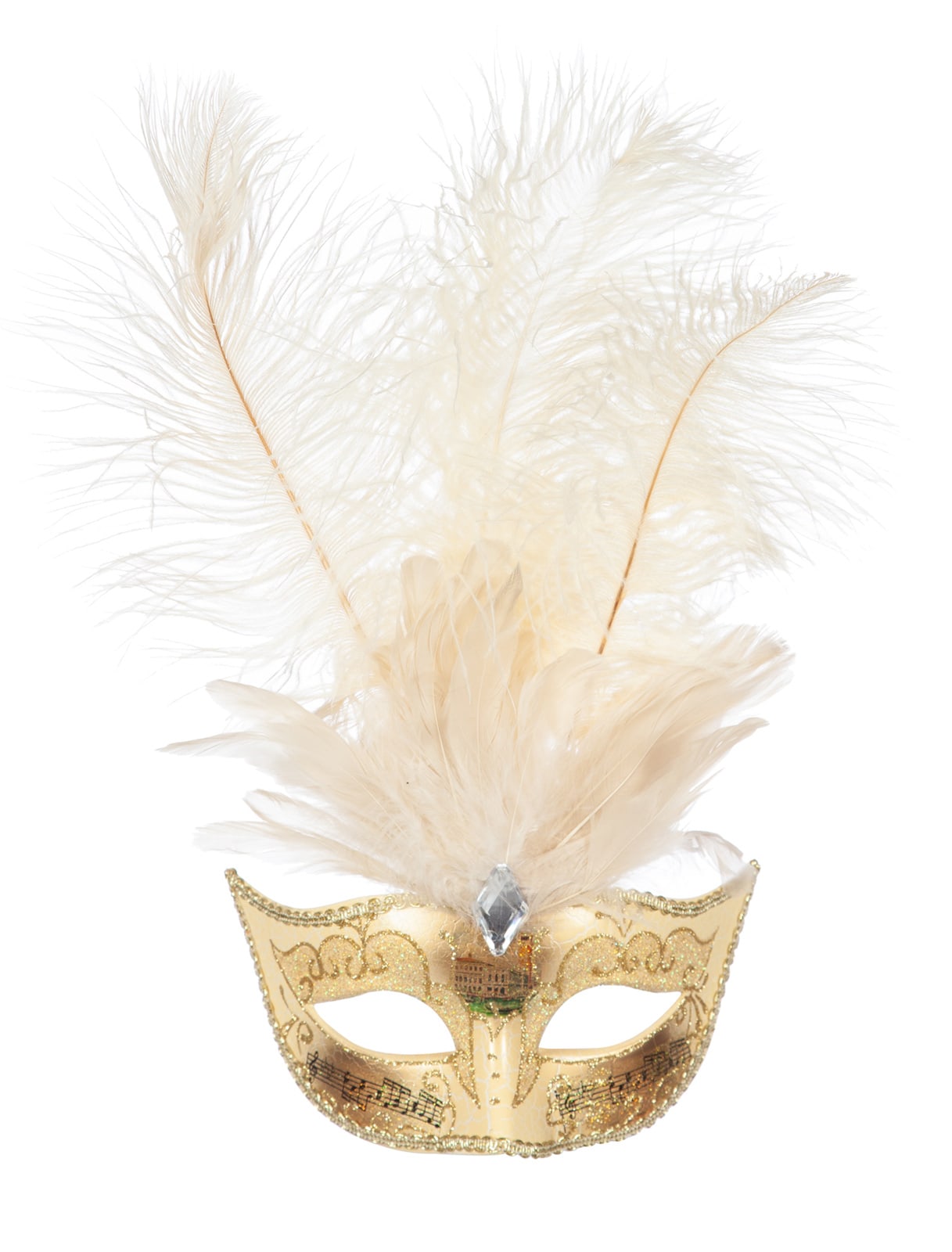 Maske Feder gold