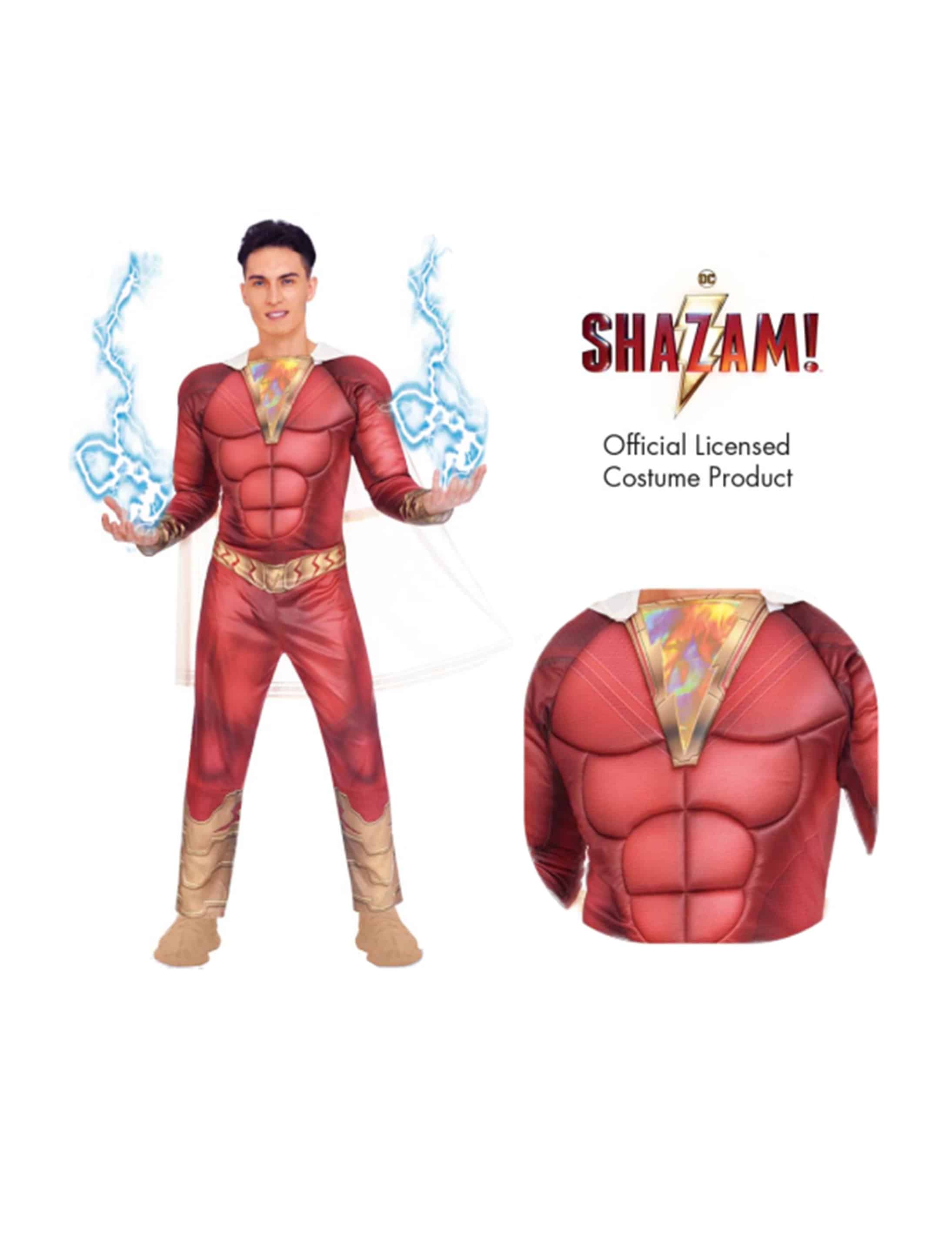 Kostüm Shazam 2-tlg. Herren rot/weiß M Kostüm Shazam 2-tlg. Herren rot/weiß M