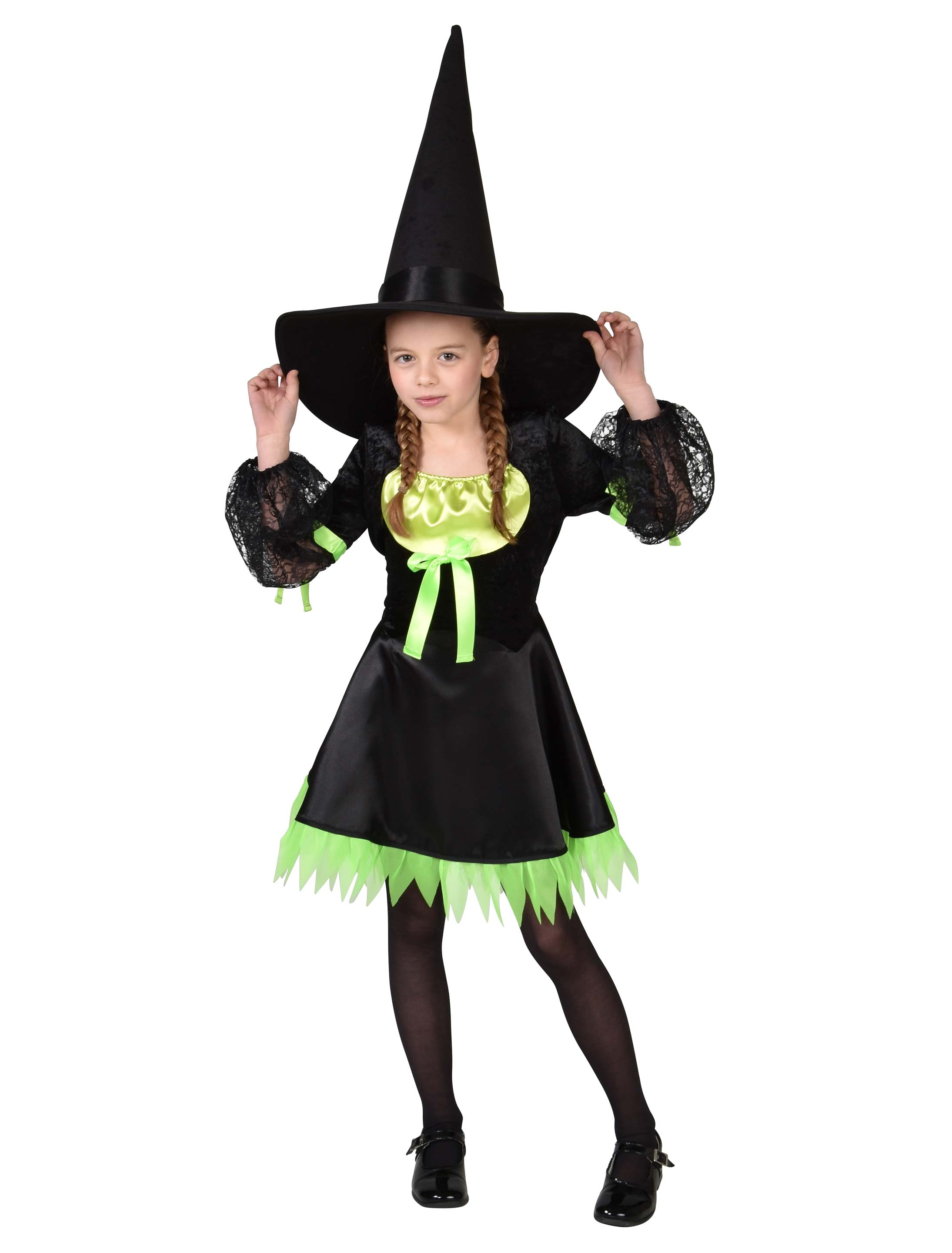 Kleid Hexe Kinder schwarz/grün 116