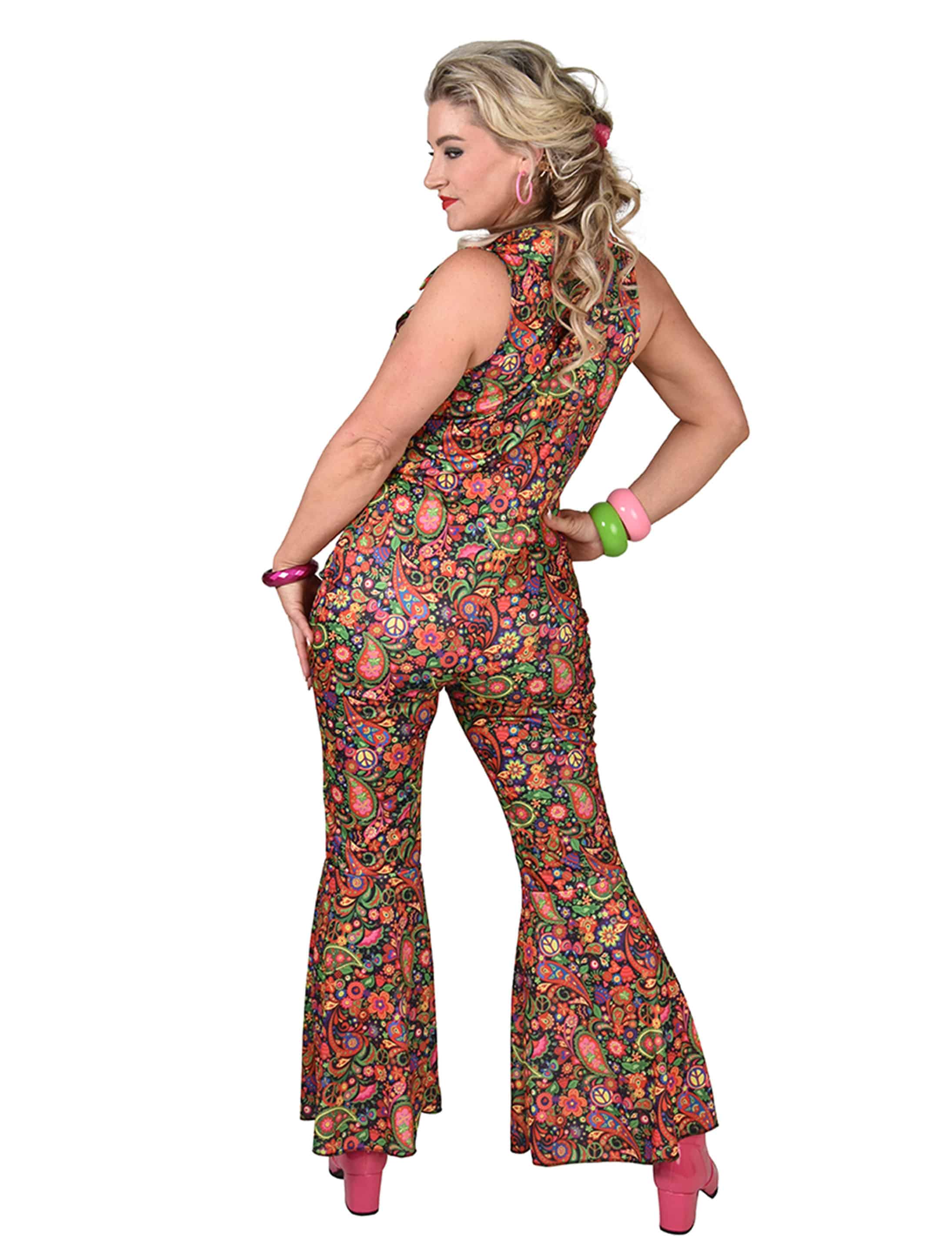 Jumpsuit 70er Paisley Damen bunt XL