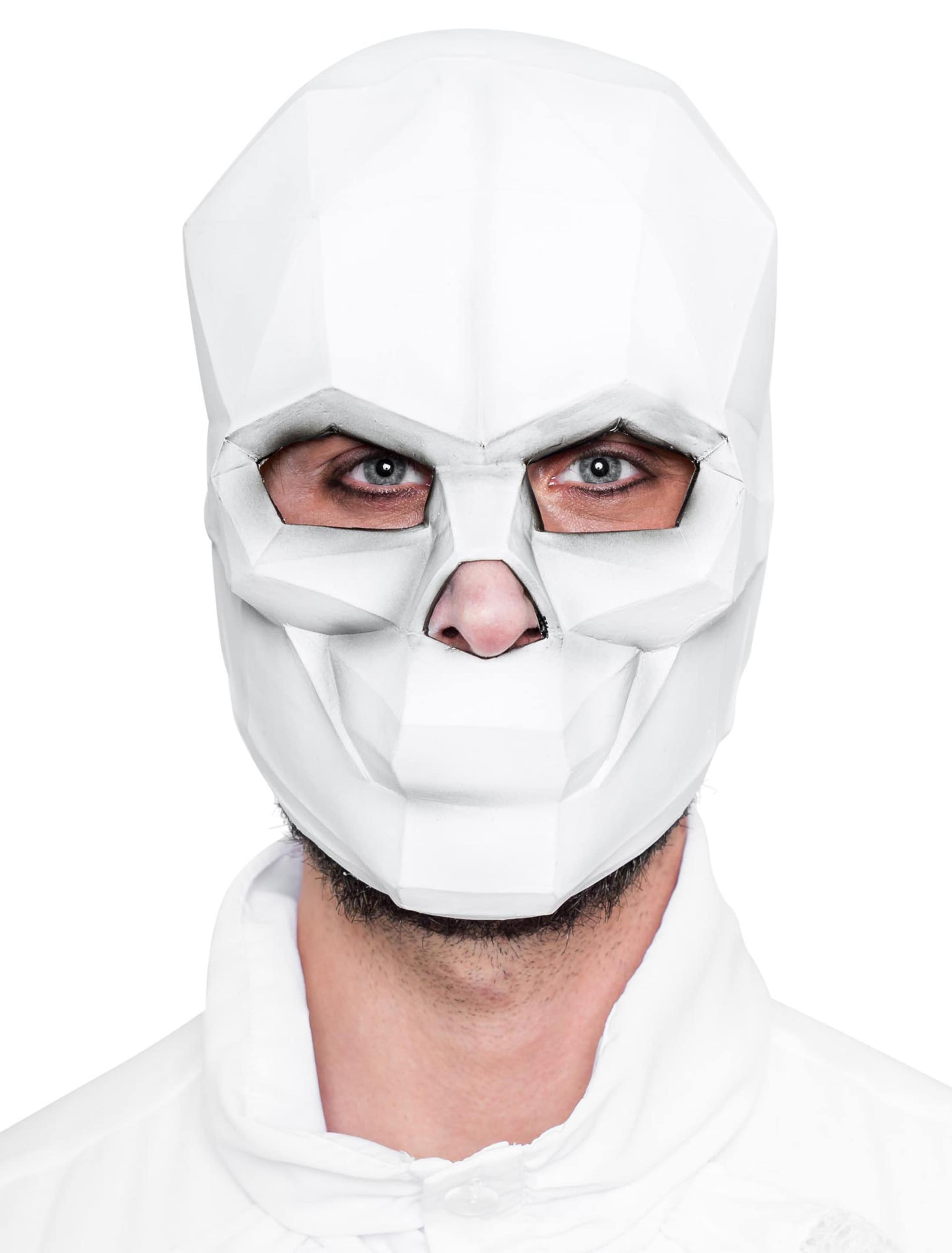 Latexmaske weißer Totenkopf