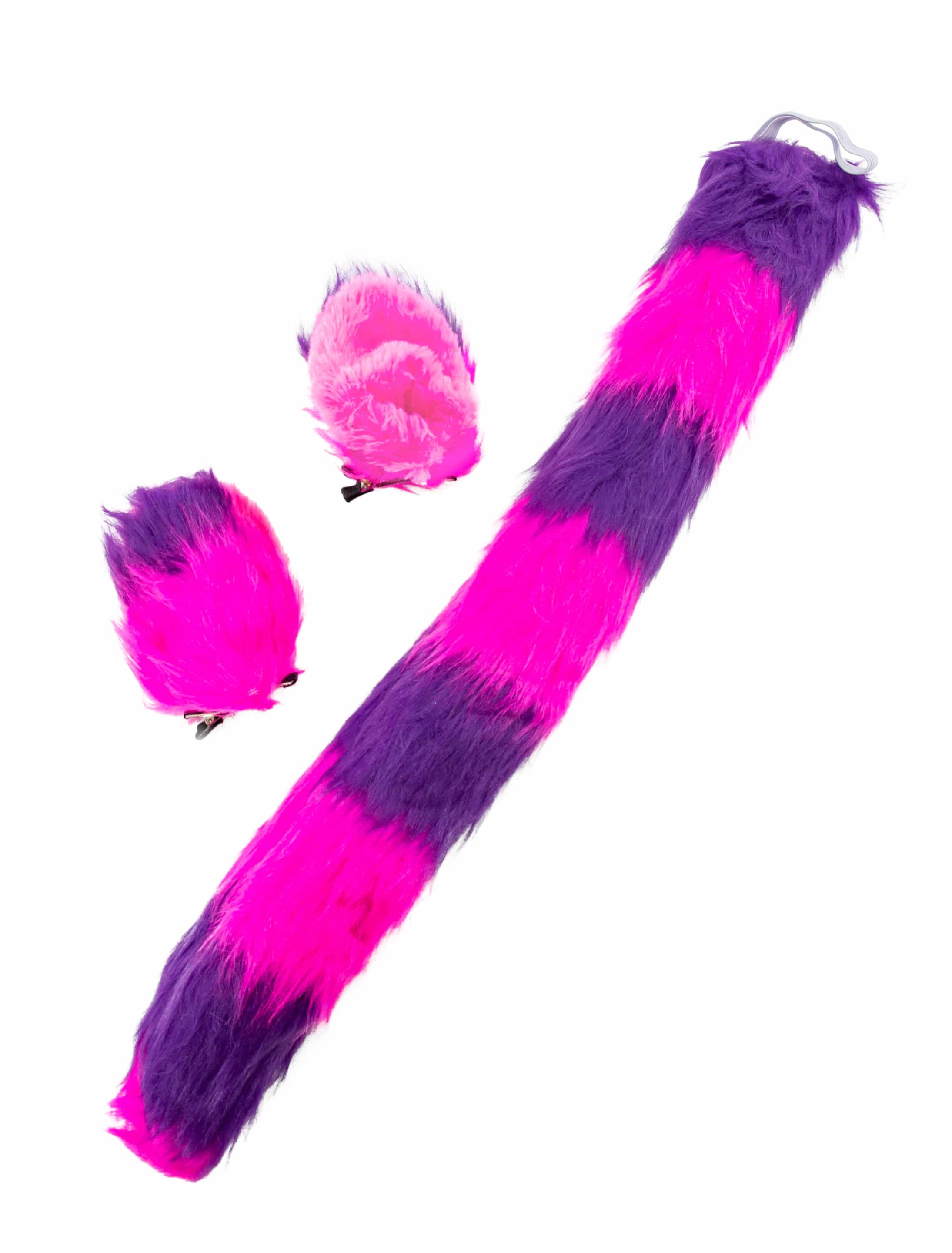 Haarspangen und Schwanz Plüsch pink/lila