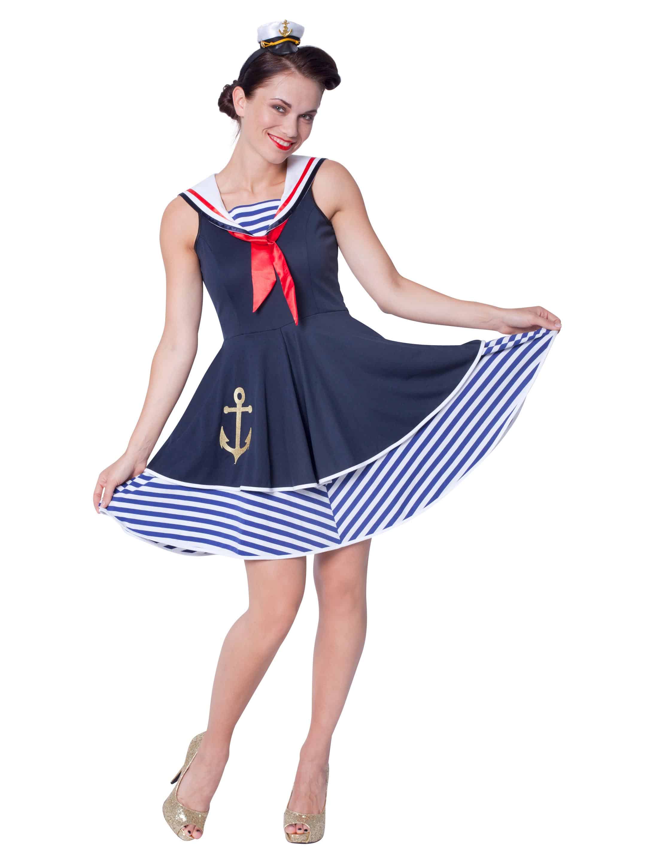 Kleid Seefahrerin dunkelblau 34 Damen
