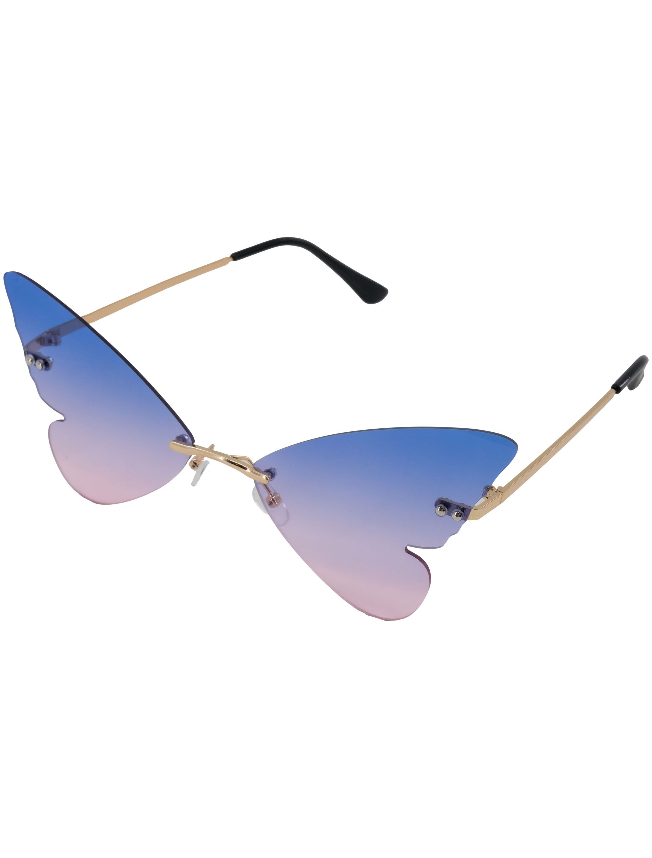 Brille Schmetterling blau/pink