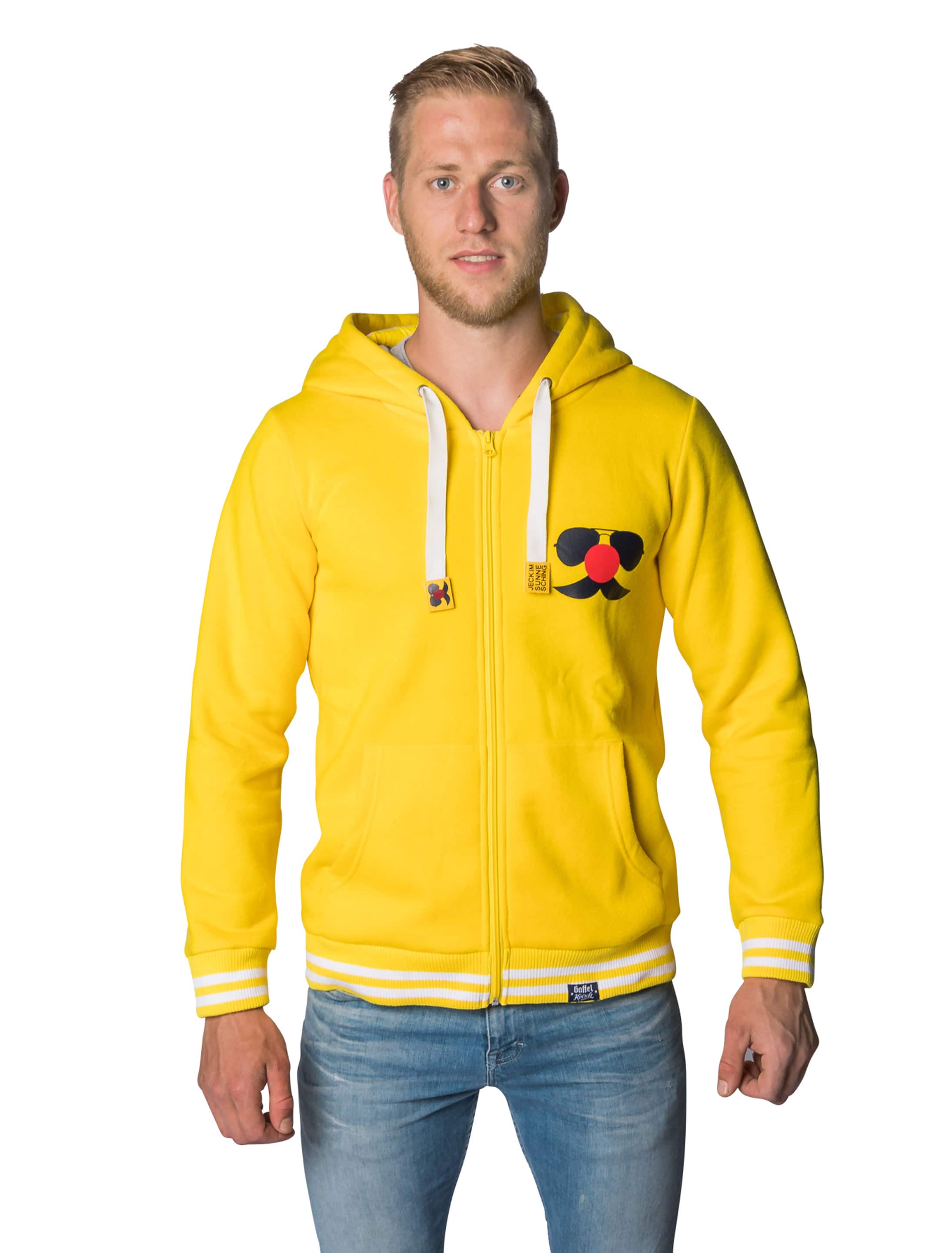 Sweatshirt Jacke Jeck im Sunnesching Unisex gelb 3XL/4XL