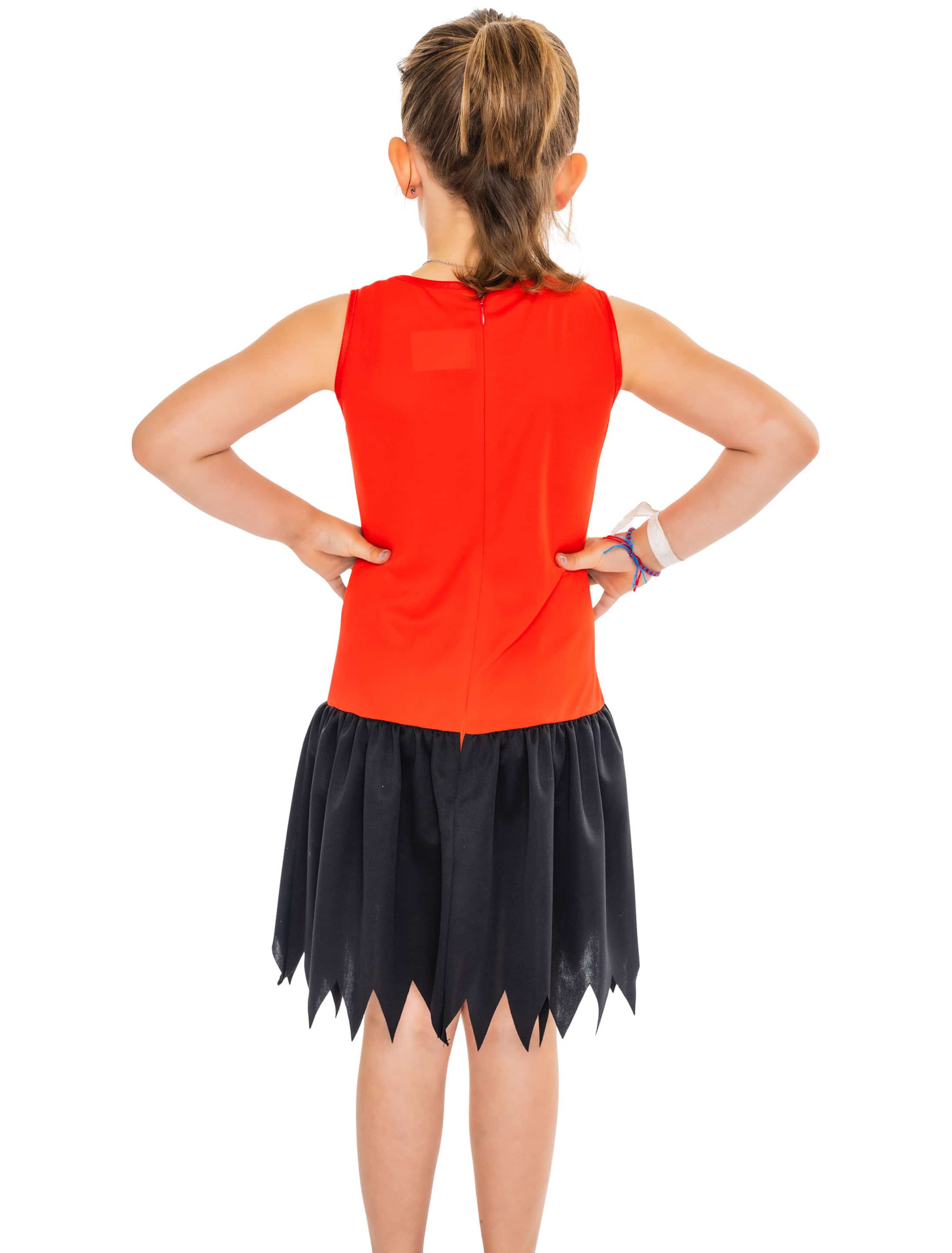 Kleid Cheerleader schwarz/rot 128