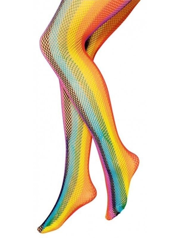 Netzstrumpfhose fein rainbow S/M