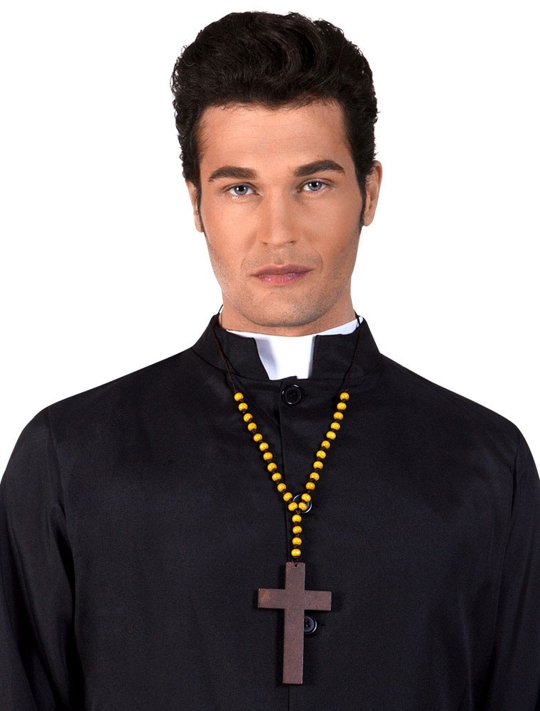 Halskette Priesterkreuz mit Perlen Halskette Priesterkreuz mit Perlen