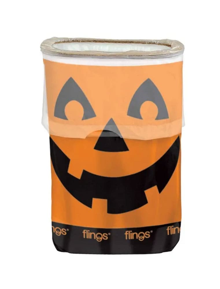 Eimer Halloween klappbar orange/schwarz