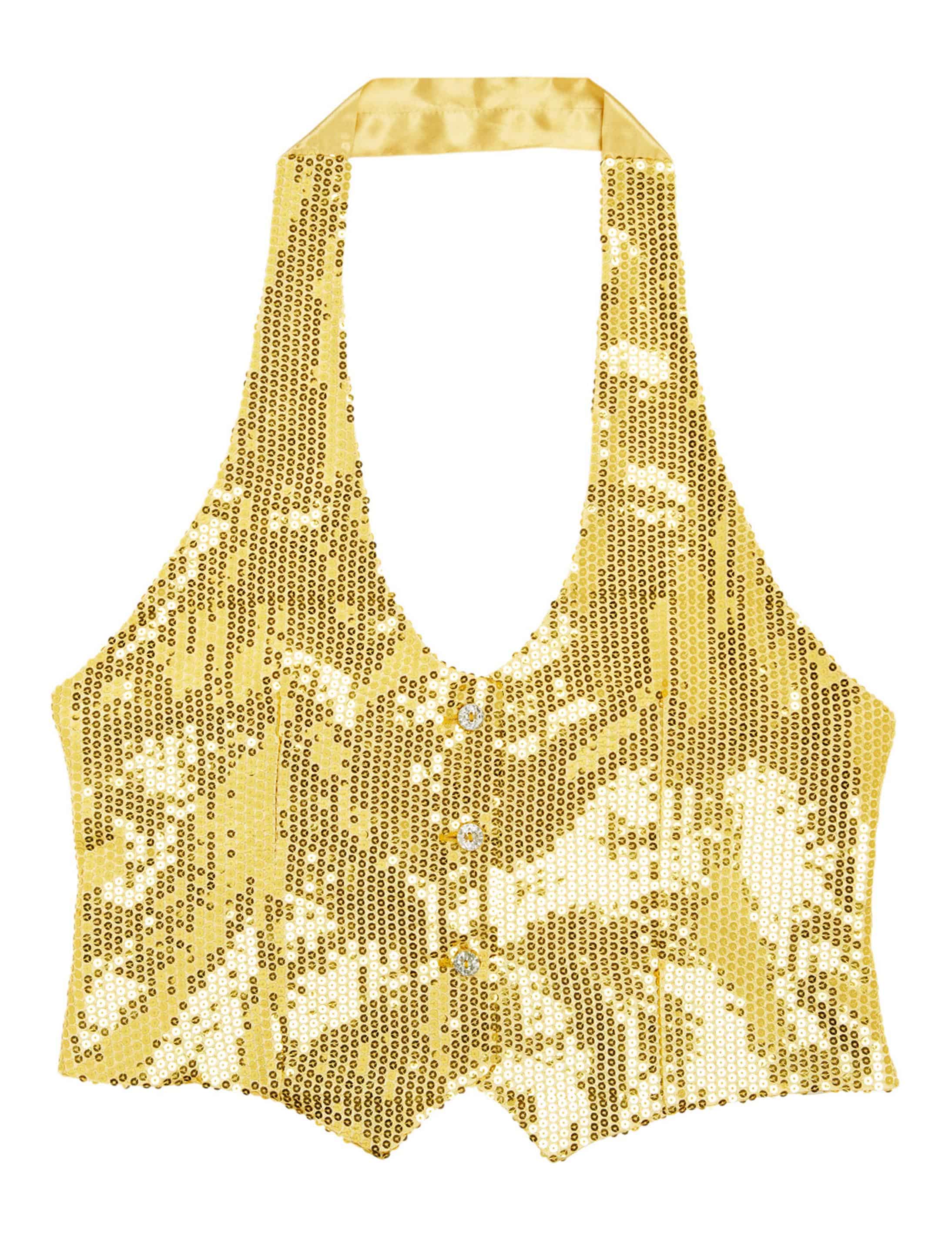 Paillettenweste Damen gold M/L Paillettenweste Damen gold M/L
