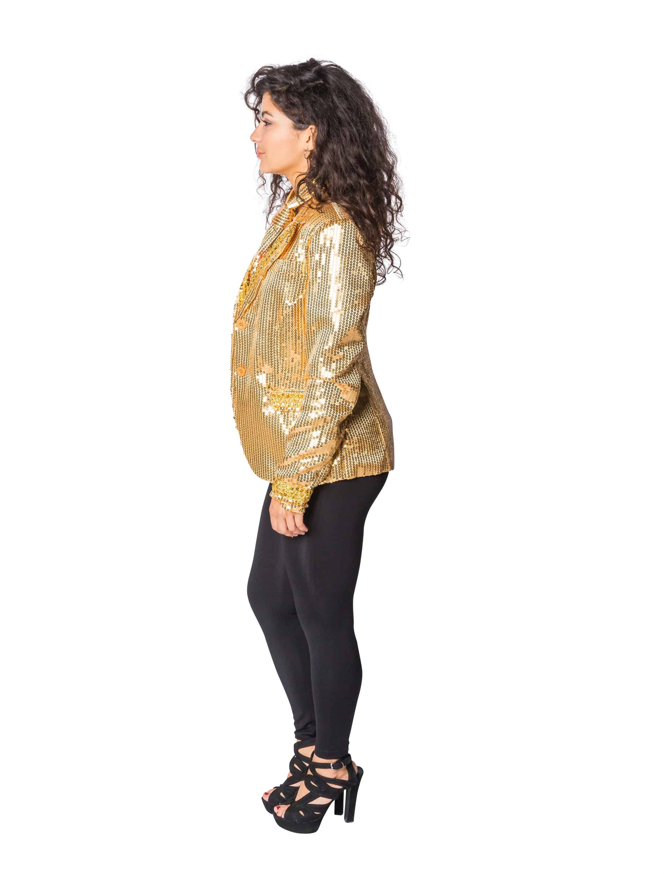 LED Paillettenjacke Damen gold 38