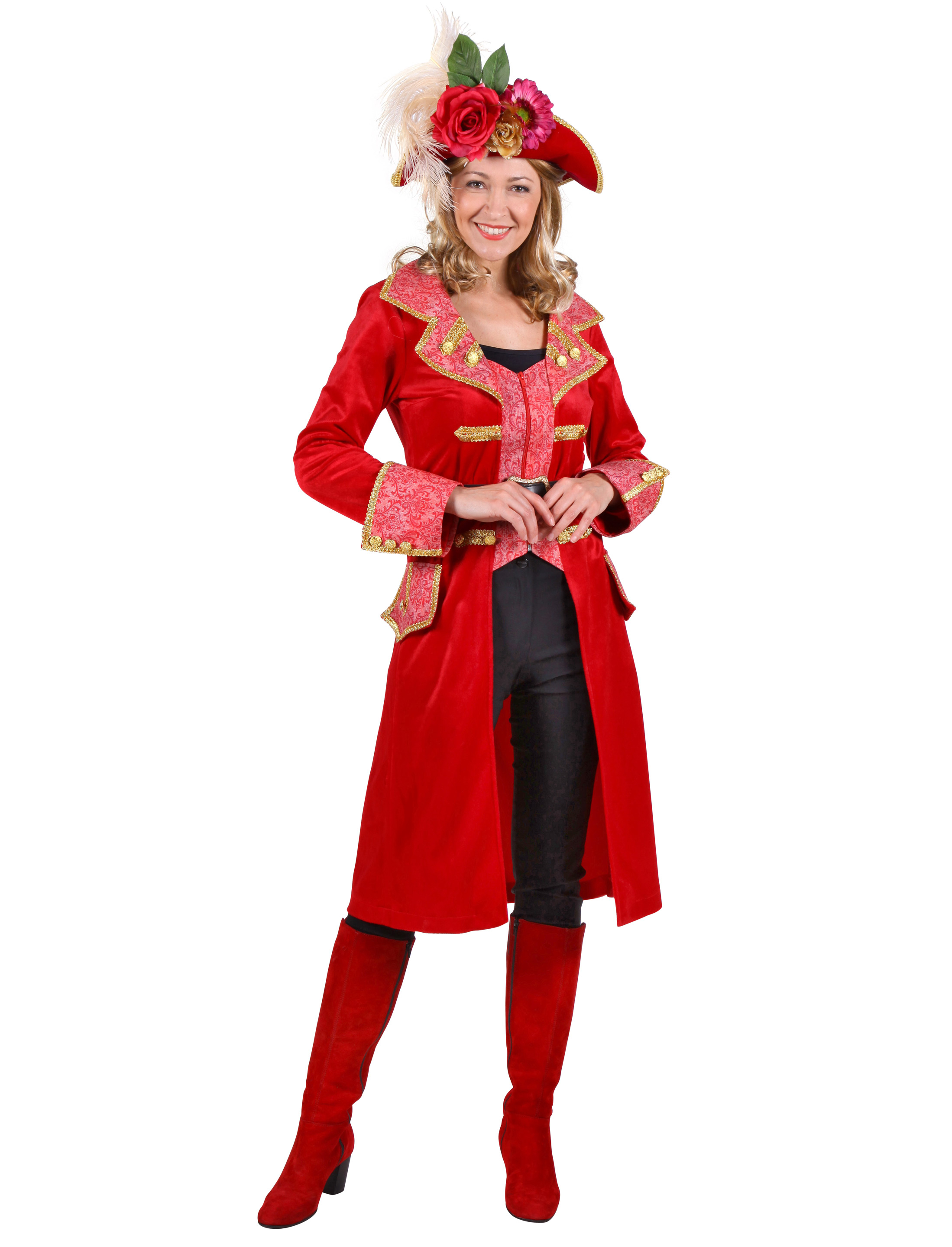 Jacke lang Damen rot S Jacke lang Damen rot S