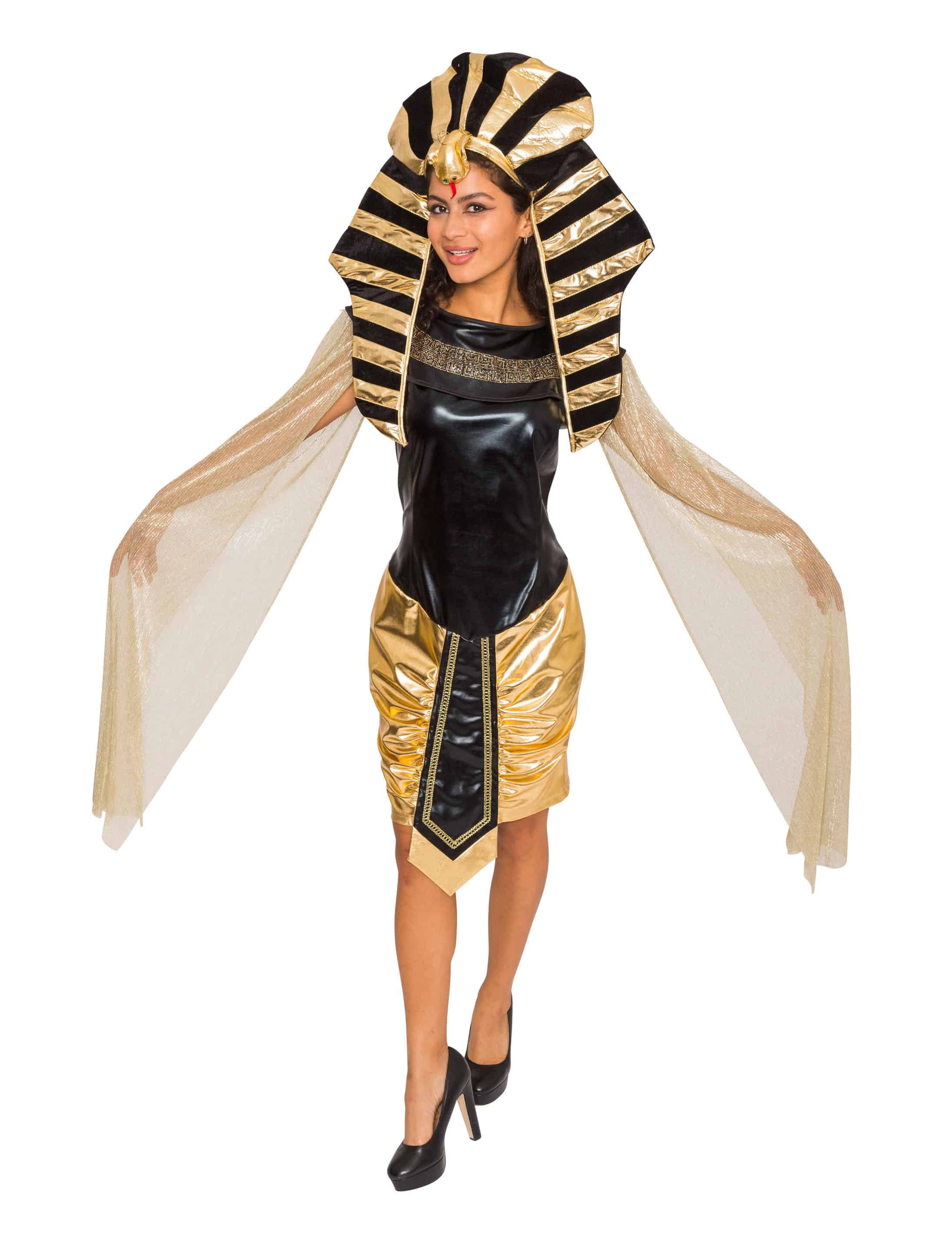 Kleid Pharaonin Hathor Damen schwarz/gold 2XL