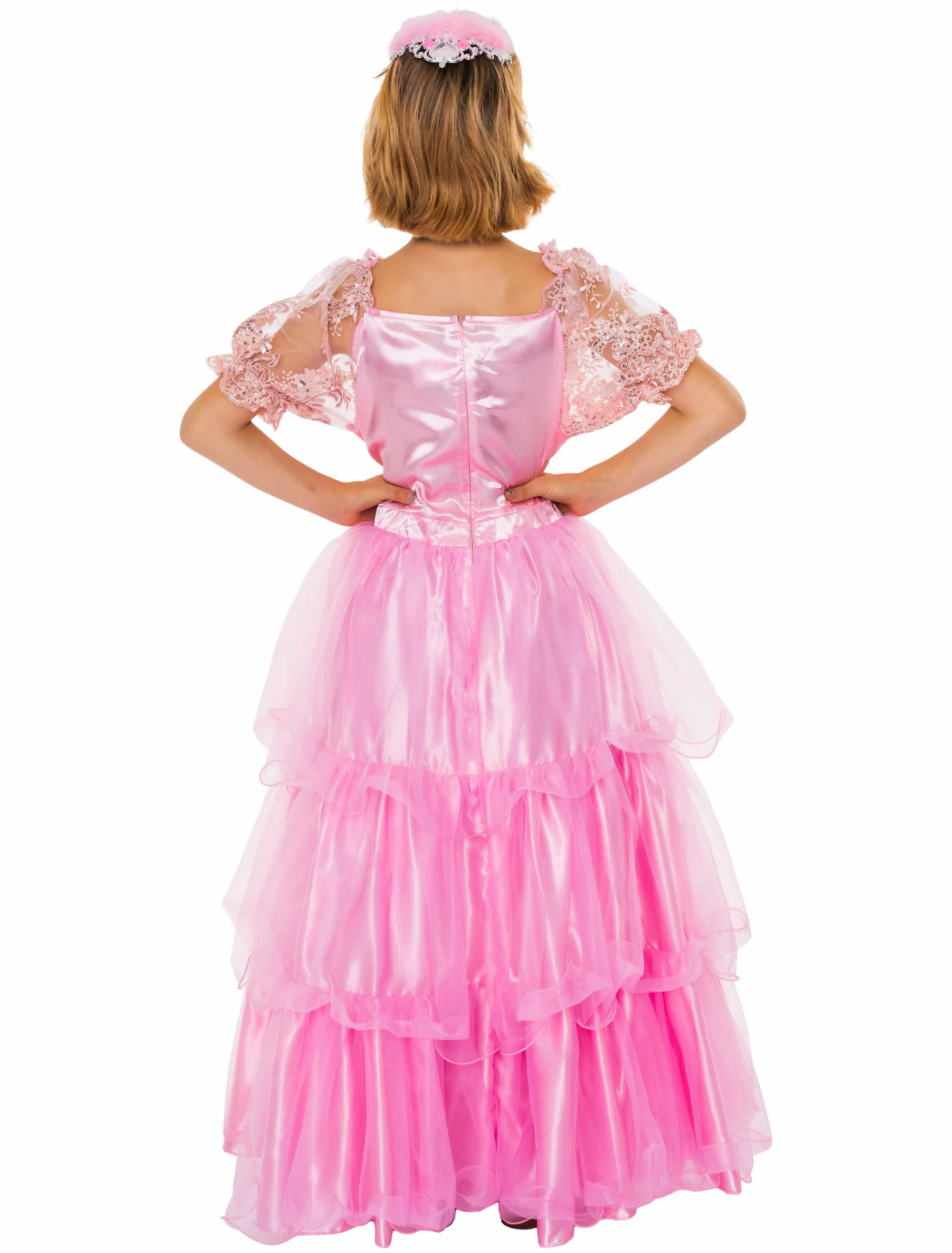 Kleid mit Rosen Prinzessin Kinder pink 128