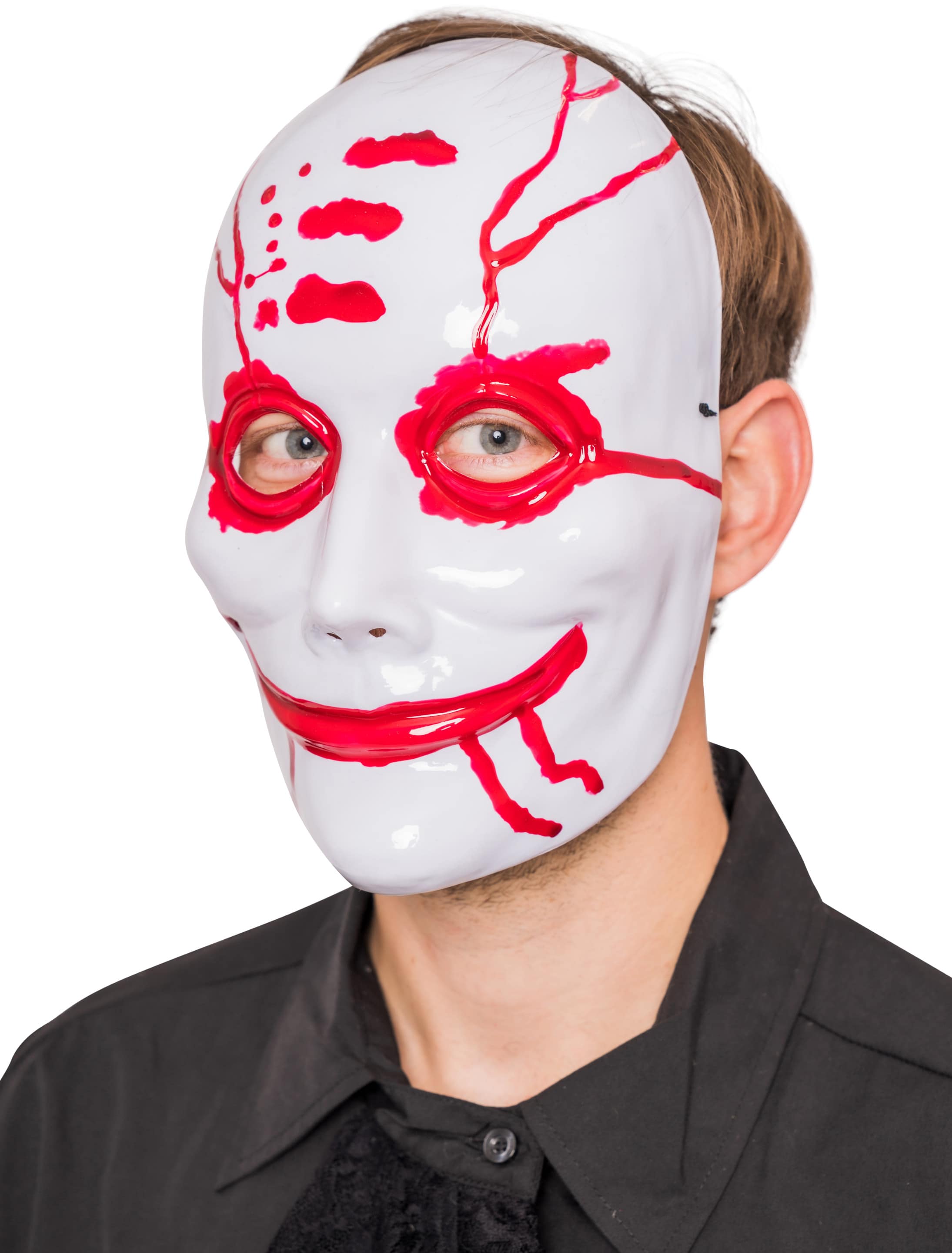 Maske blutiger Clown weiß/rot