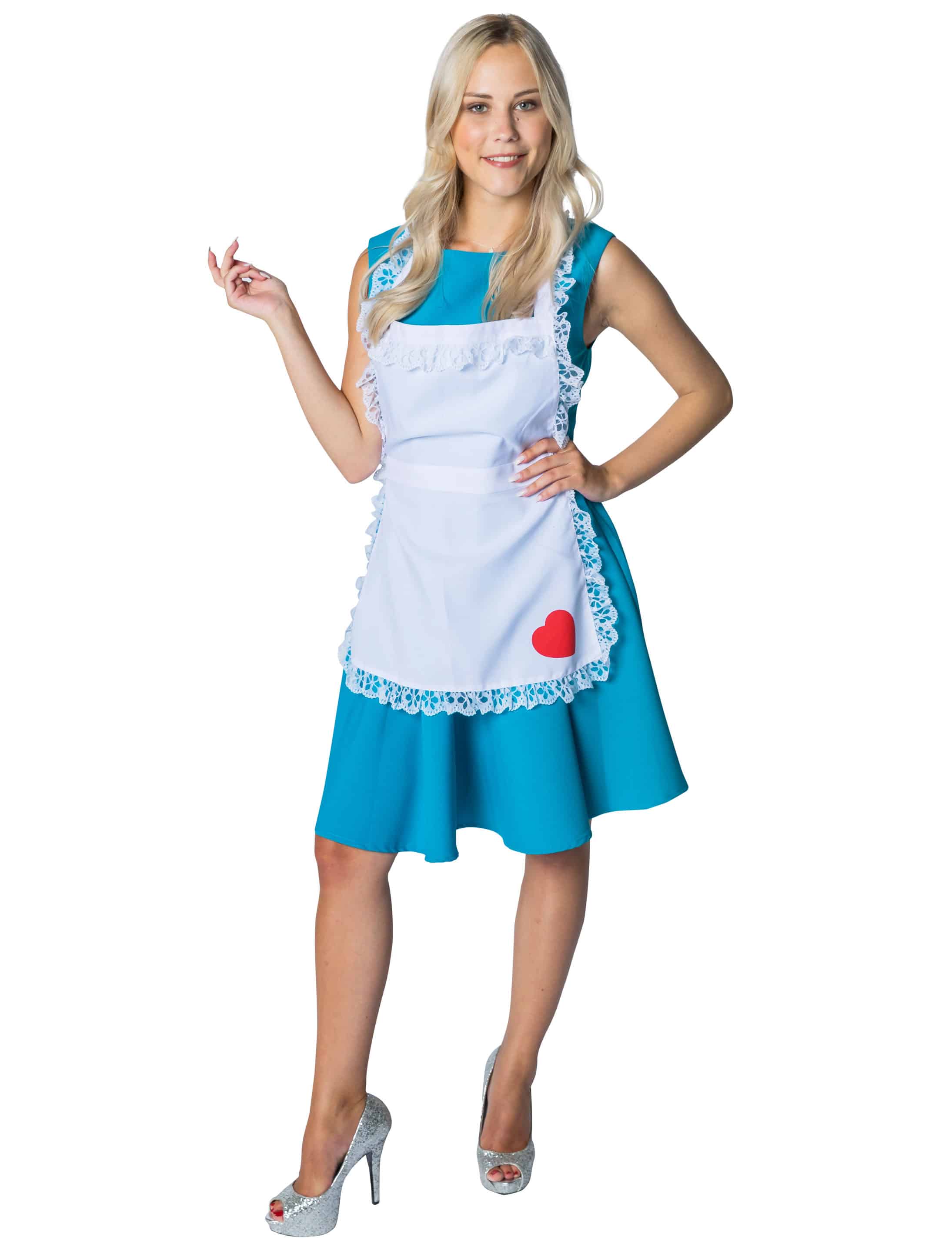 Kleid Alice mit Schürze 2-tlg. weiß/blau 2XL
