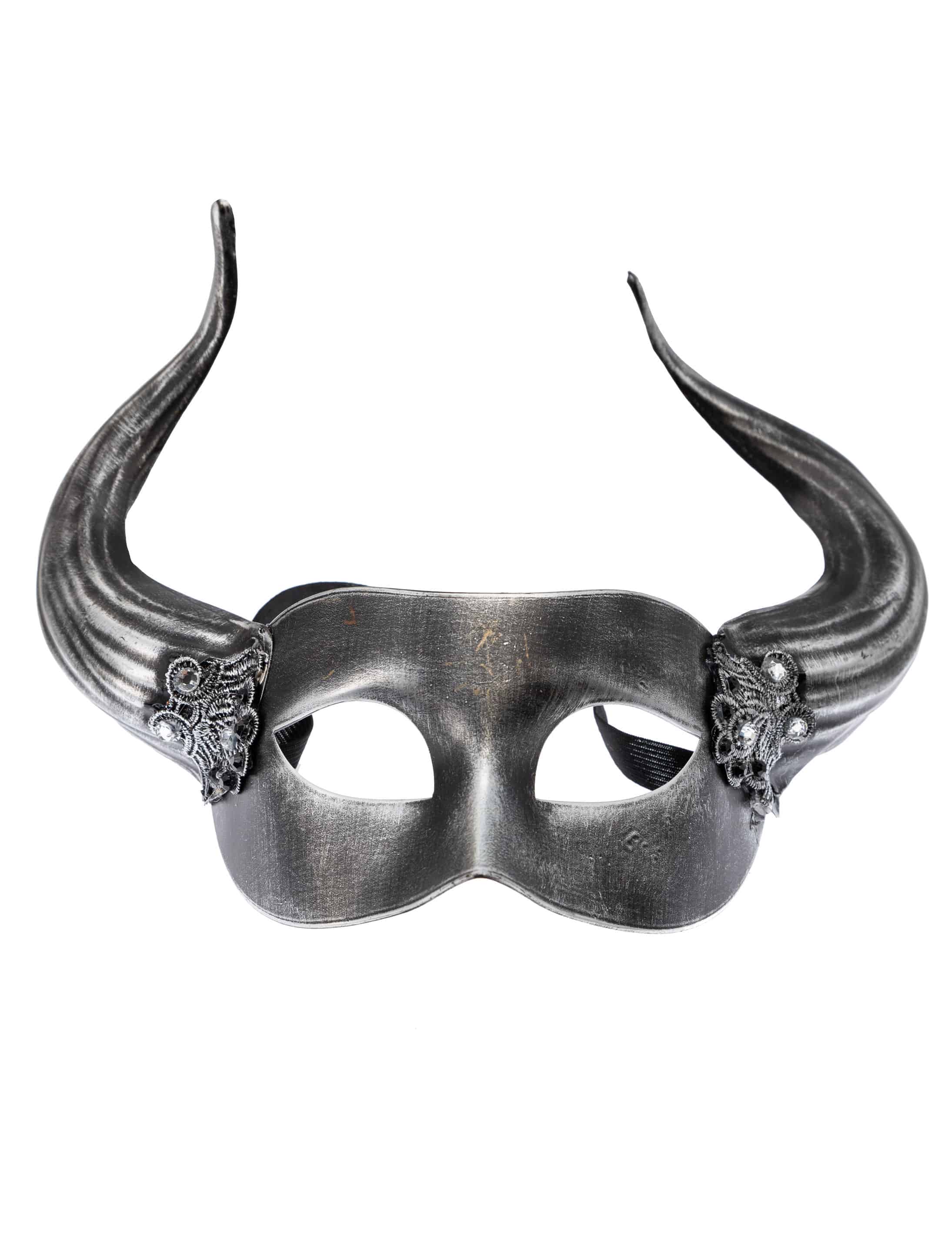 Maske mit Hörnern silber