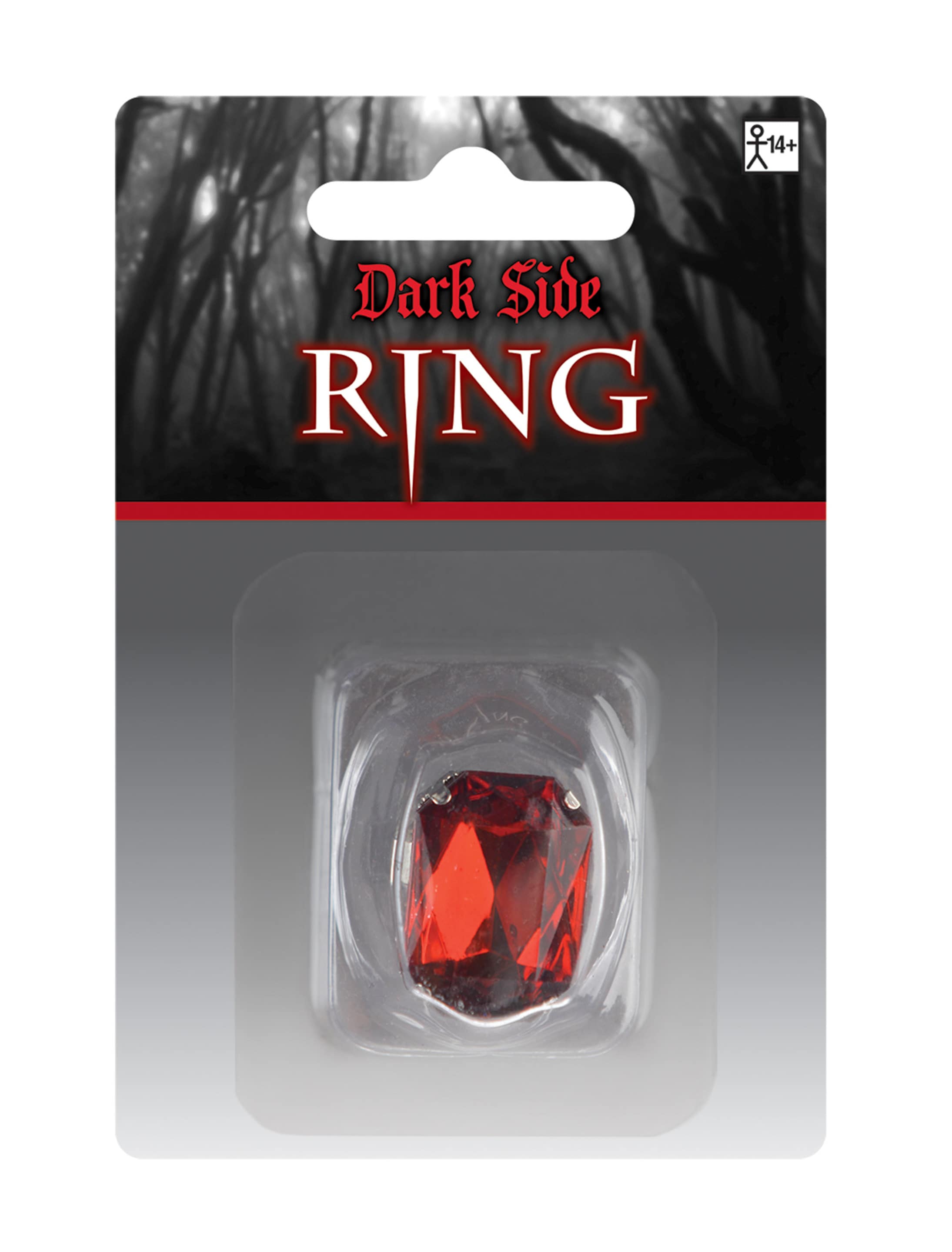 Ring Dark Side mit rotem Stein