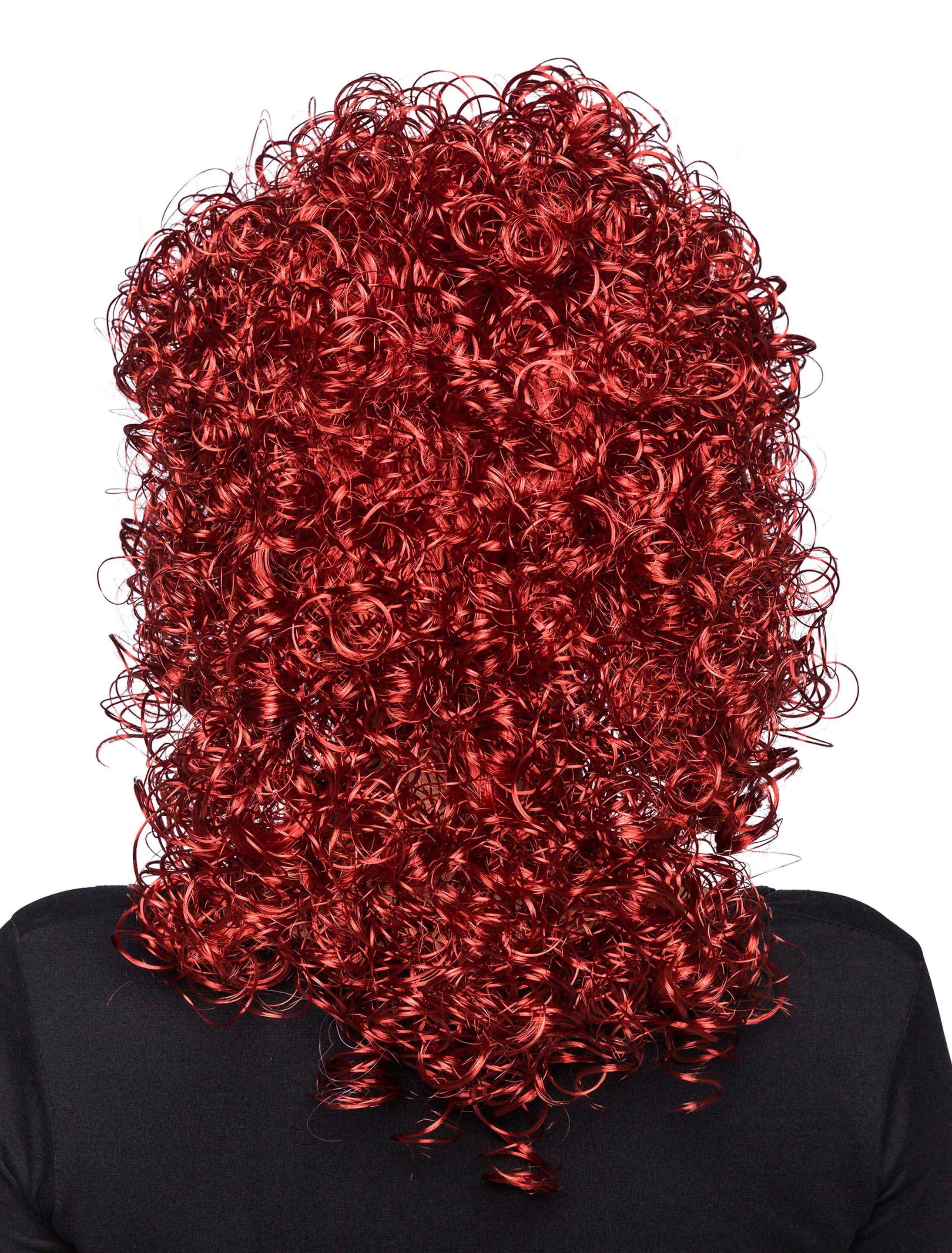 Perücke mittellang wilde Locken rot