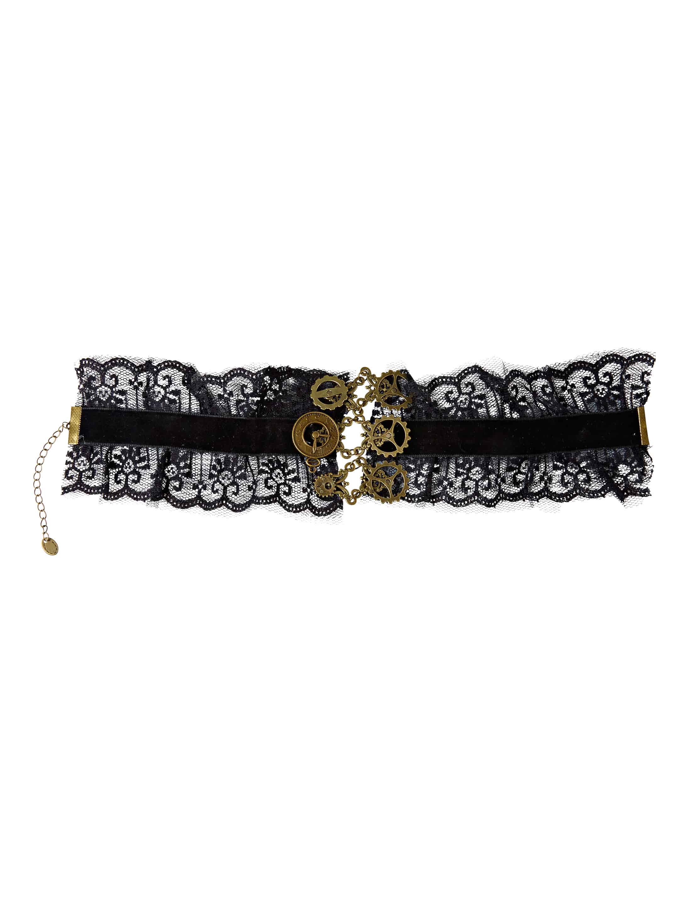 Halsband mit Zahnrädern schwarz