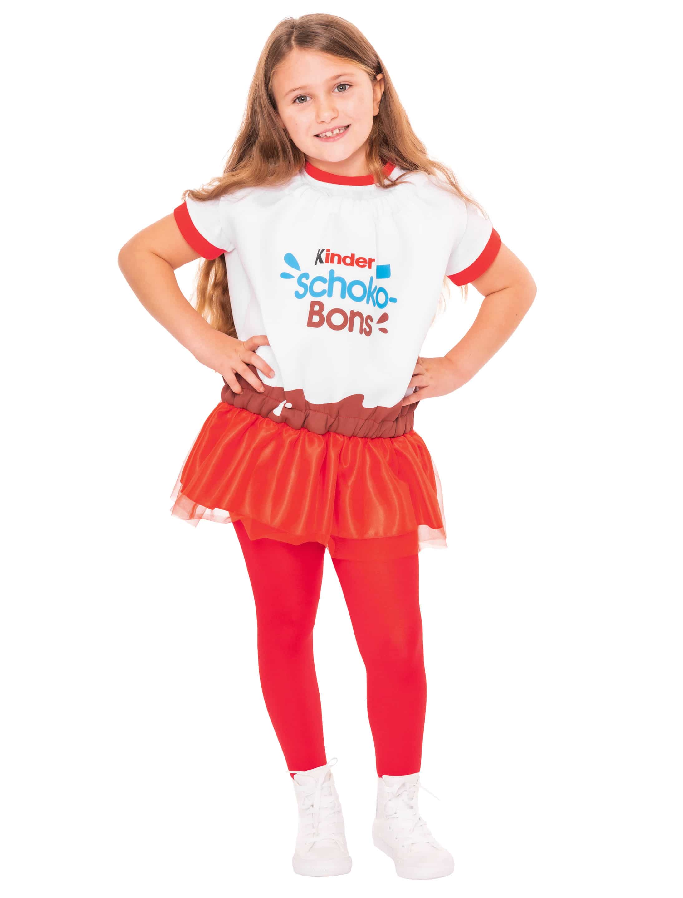 Kostüm kinder Schoko-Bons Kinder rot/weiß 104-116