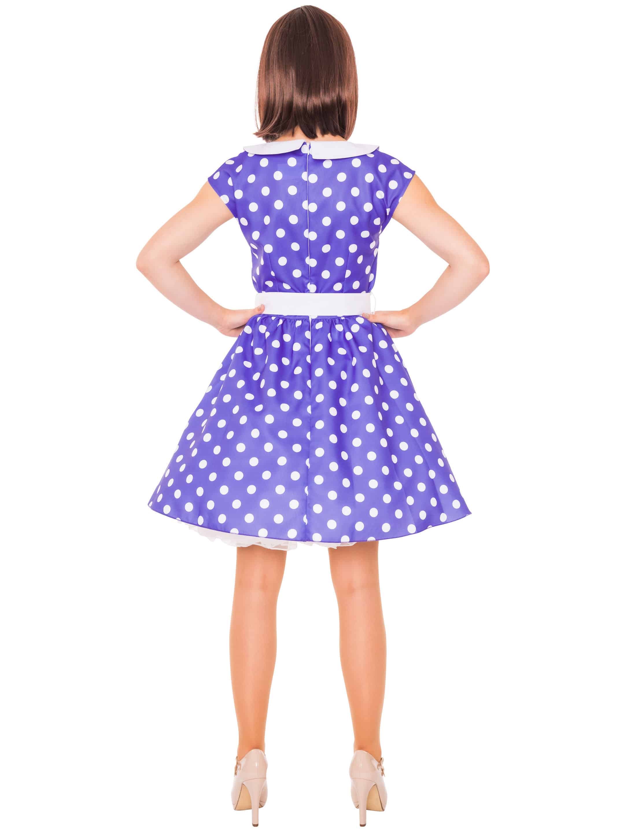 Kleid mit Punkten 2-tlg. violett 3XL