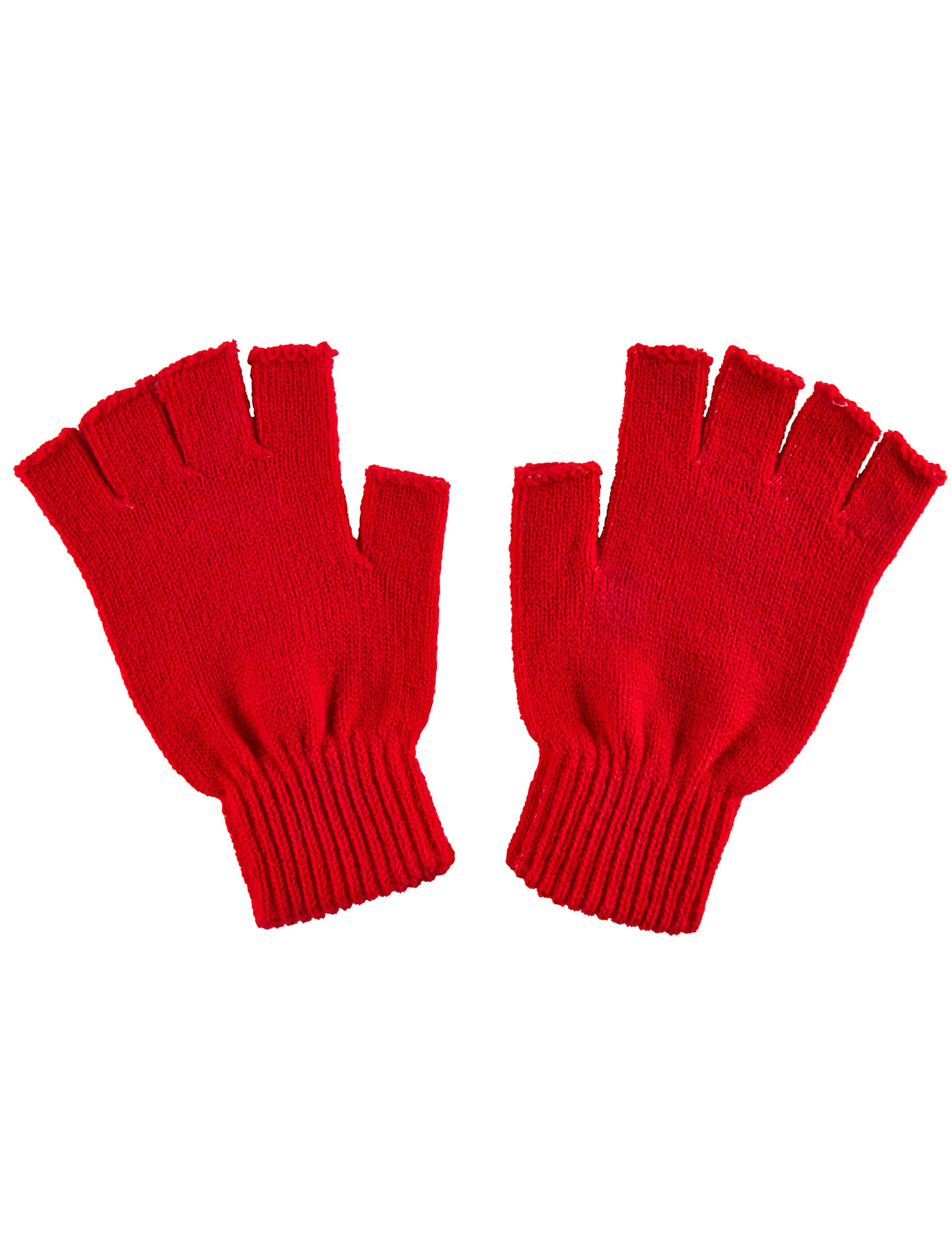 Strickhandschuhe fingerlos rot