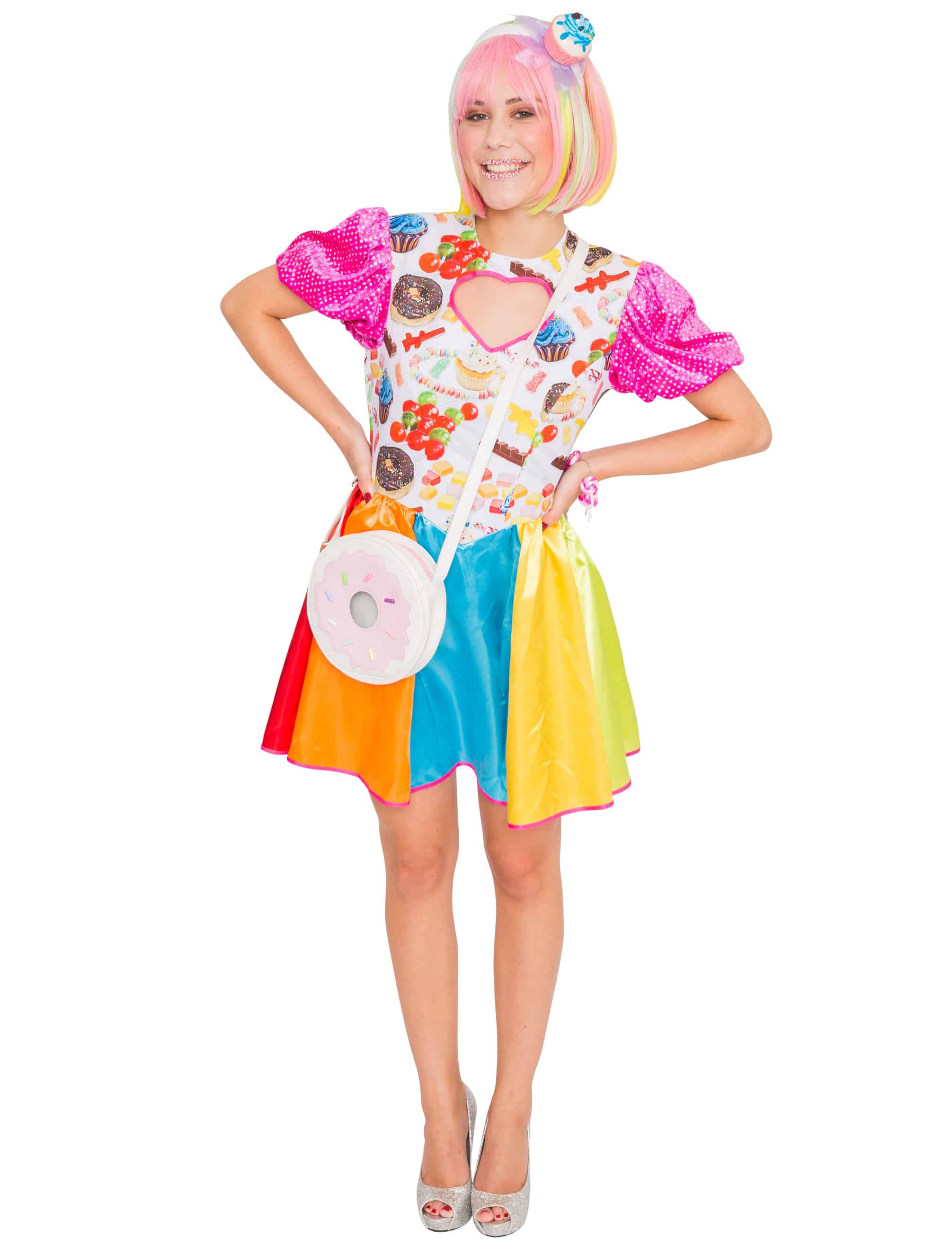 Kleid Candy Mix mit Ärmeln bunt 3XL