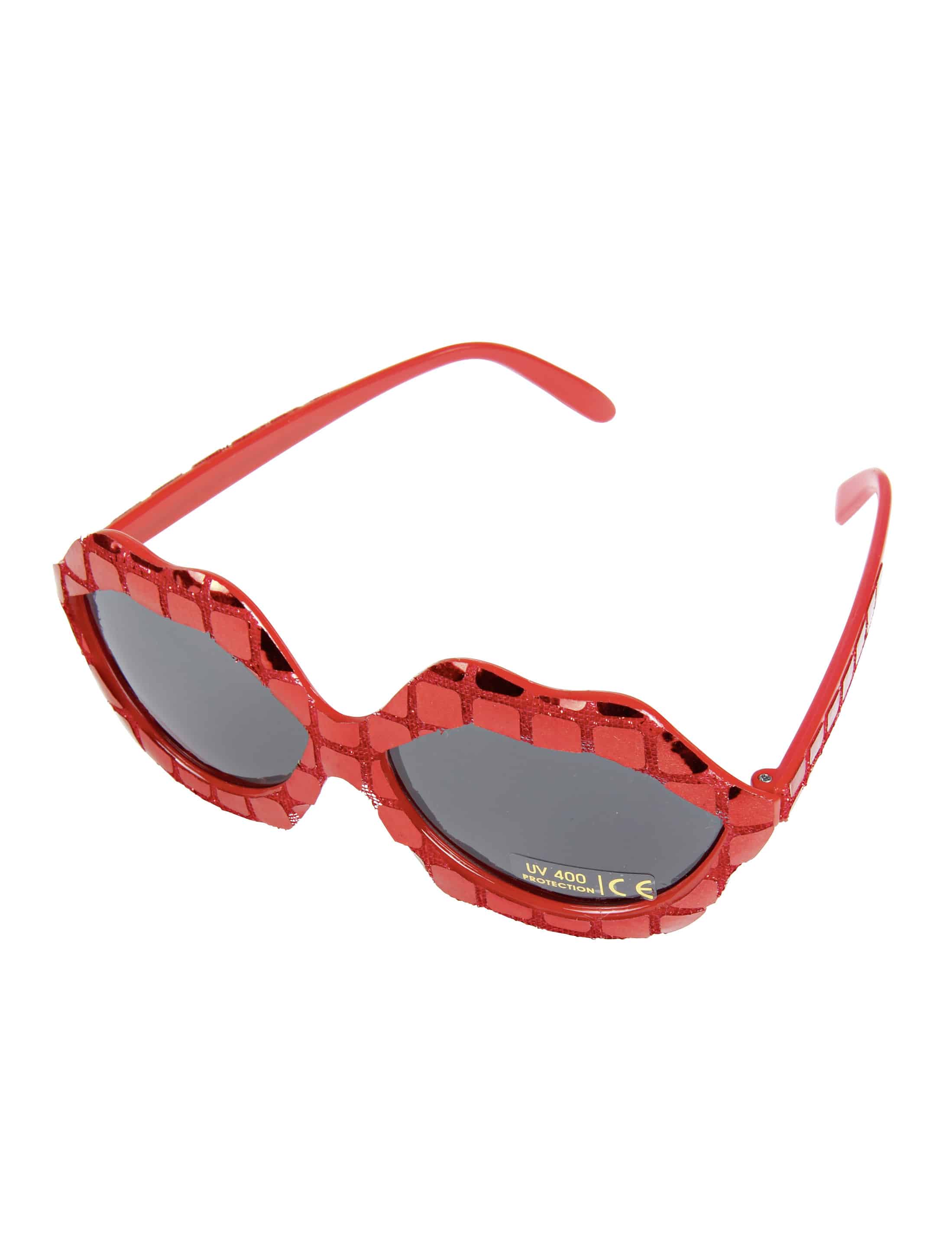 Brille in Mundform rot