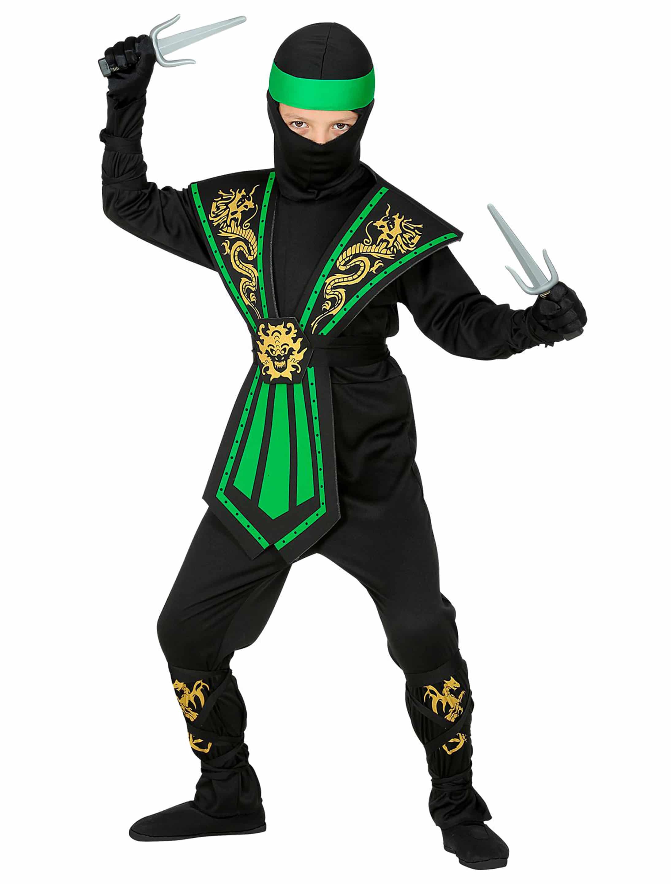 Ninja Kinder schwarz/grün 140