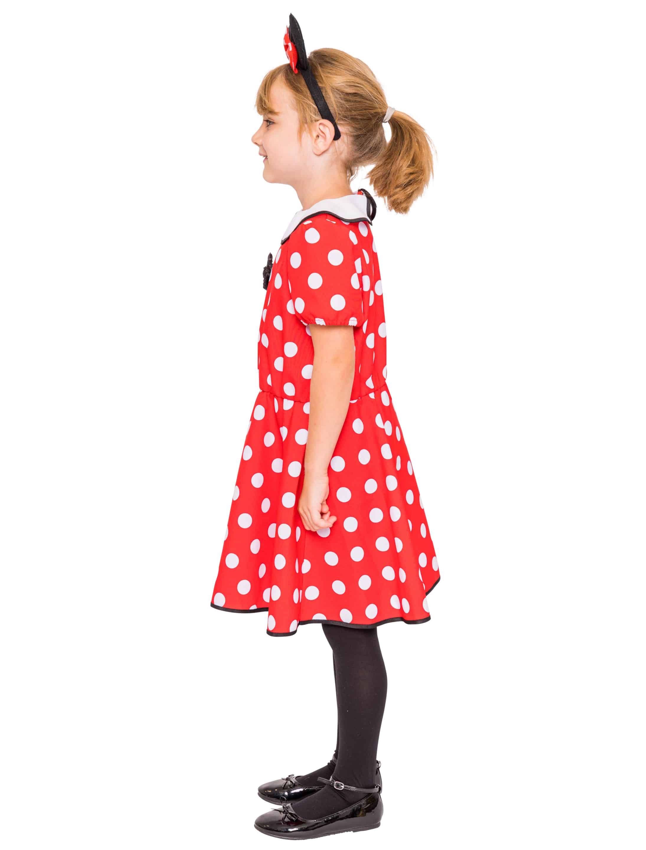 Kleid Maus Kinder rot/weiß 104