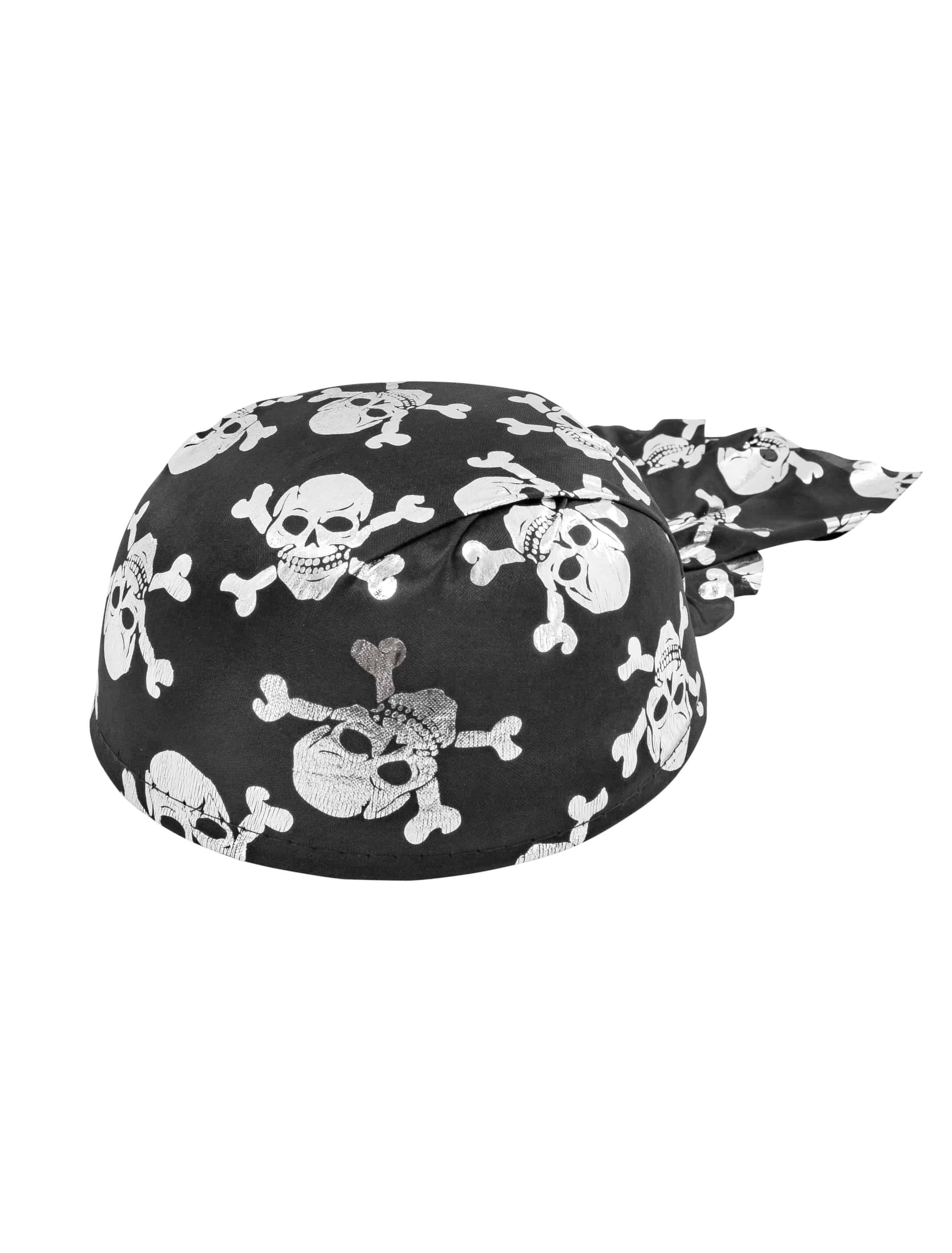 Piratenkappe Kinder schwarz/silber 54