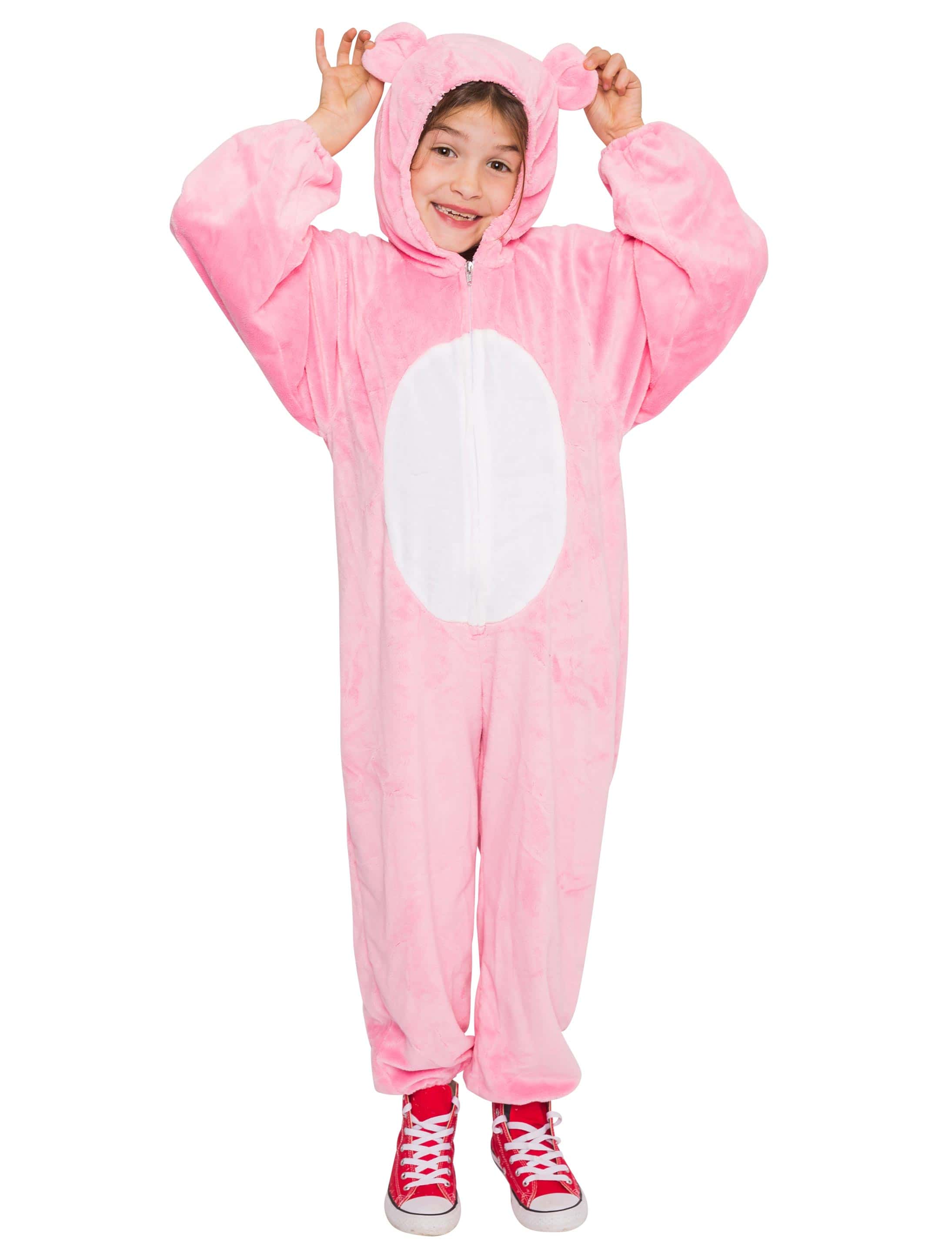 Overall Plüsch Bärchen Kinder pink 86-92