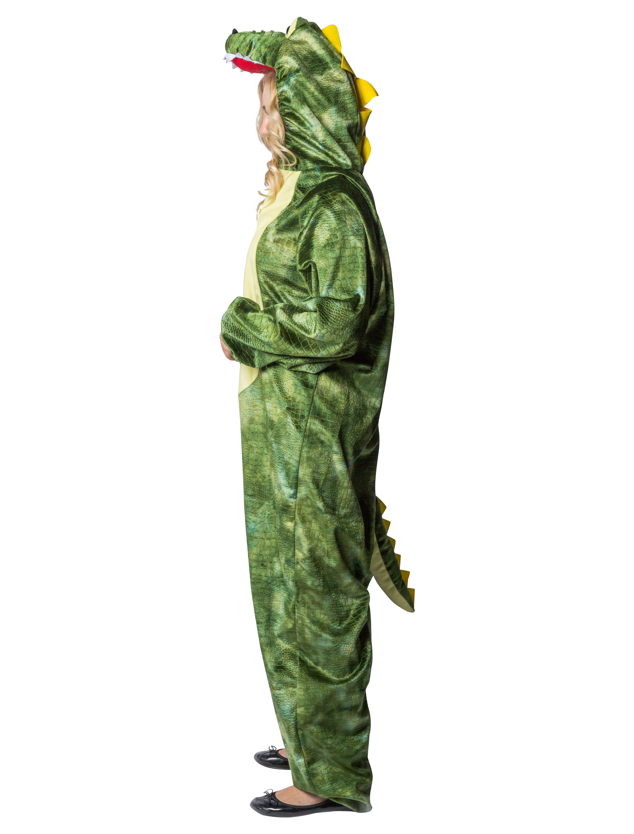 Overall Plüsch Krokodil Damen grün 34-36