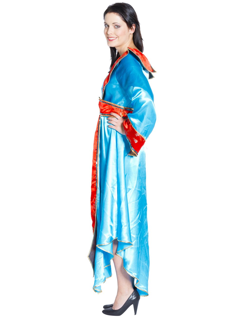 Kleid Samurai Damen blau 48