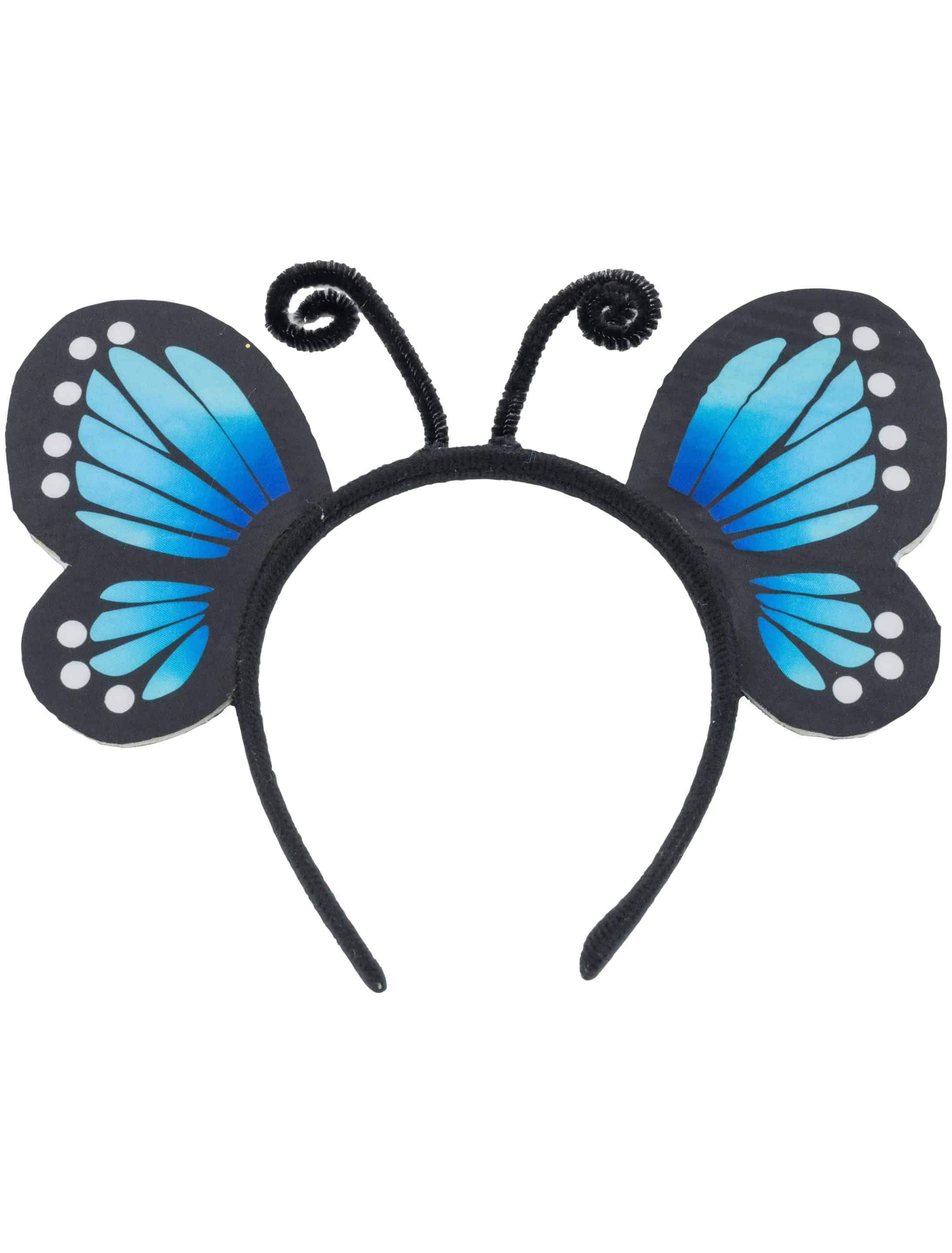 Haarreifen Schmetterling schwarz/blau