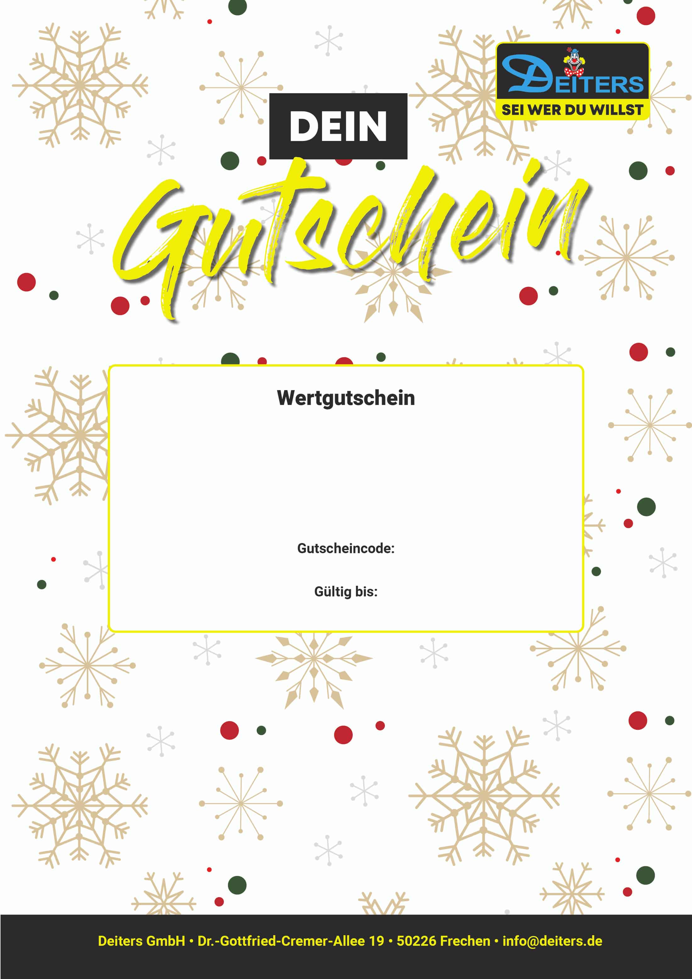 Weihnachtsgutschein von Deiters
