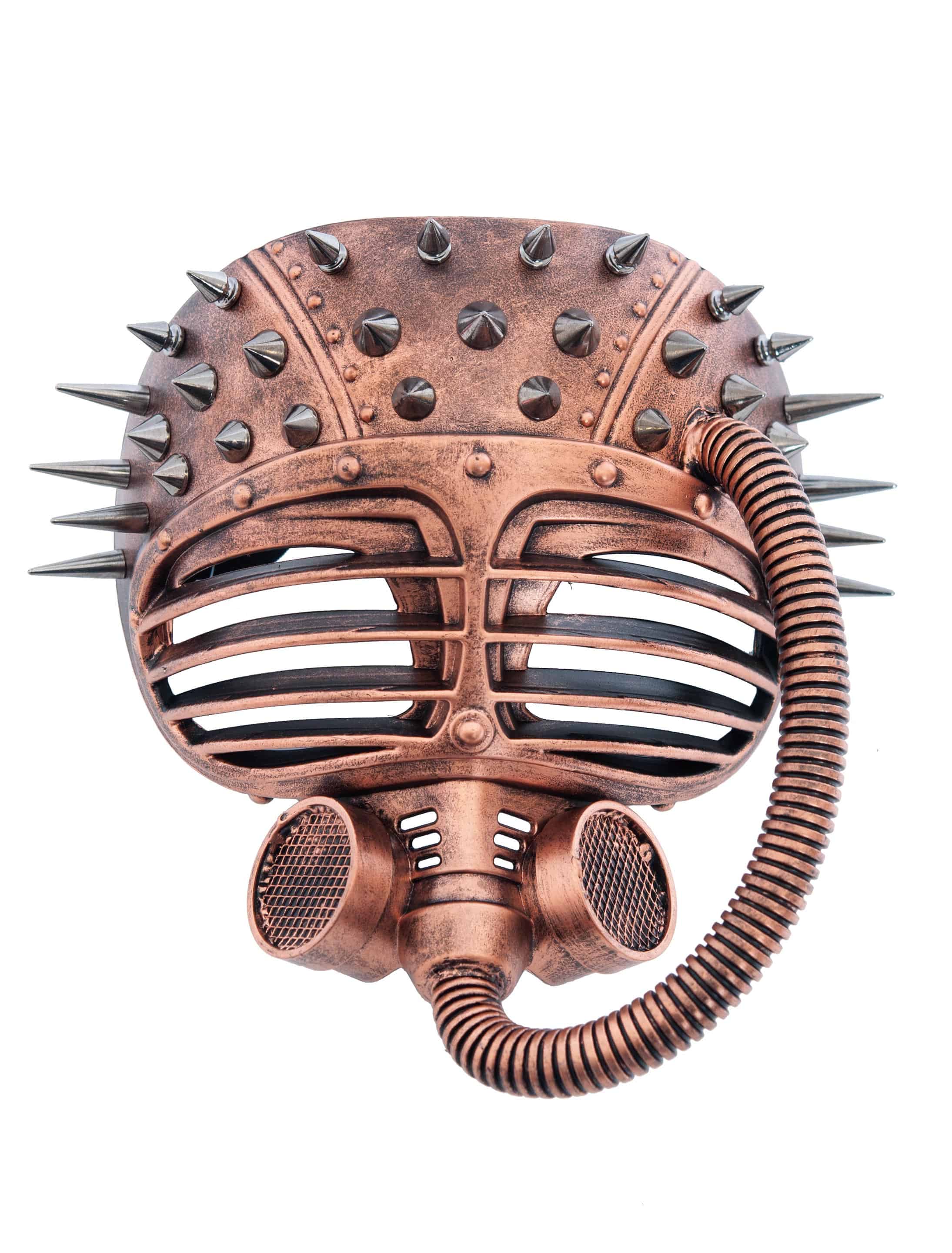 Gasmaske Steampunk kupfer mit Nieten