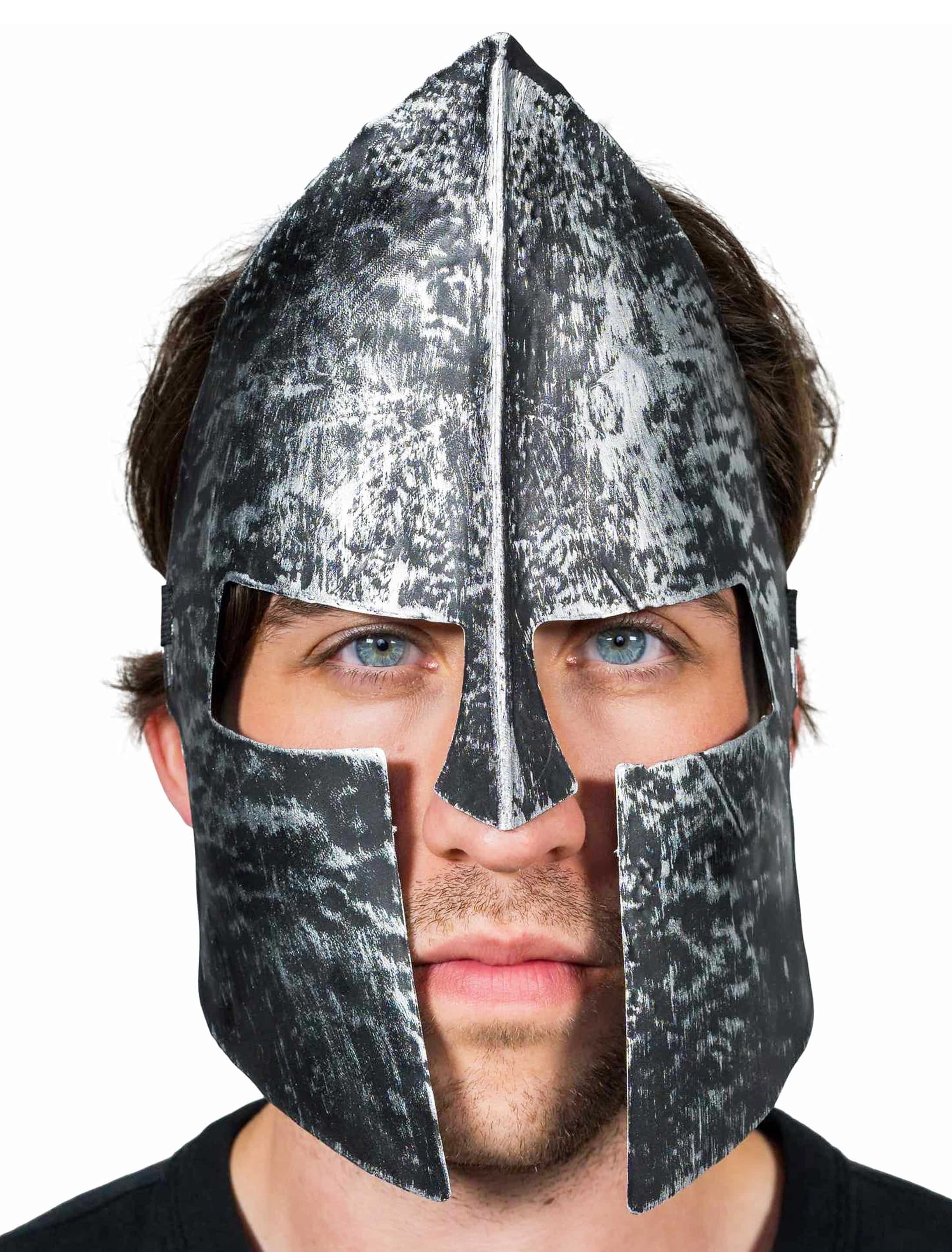 Maske Ritterhelm silber