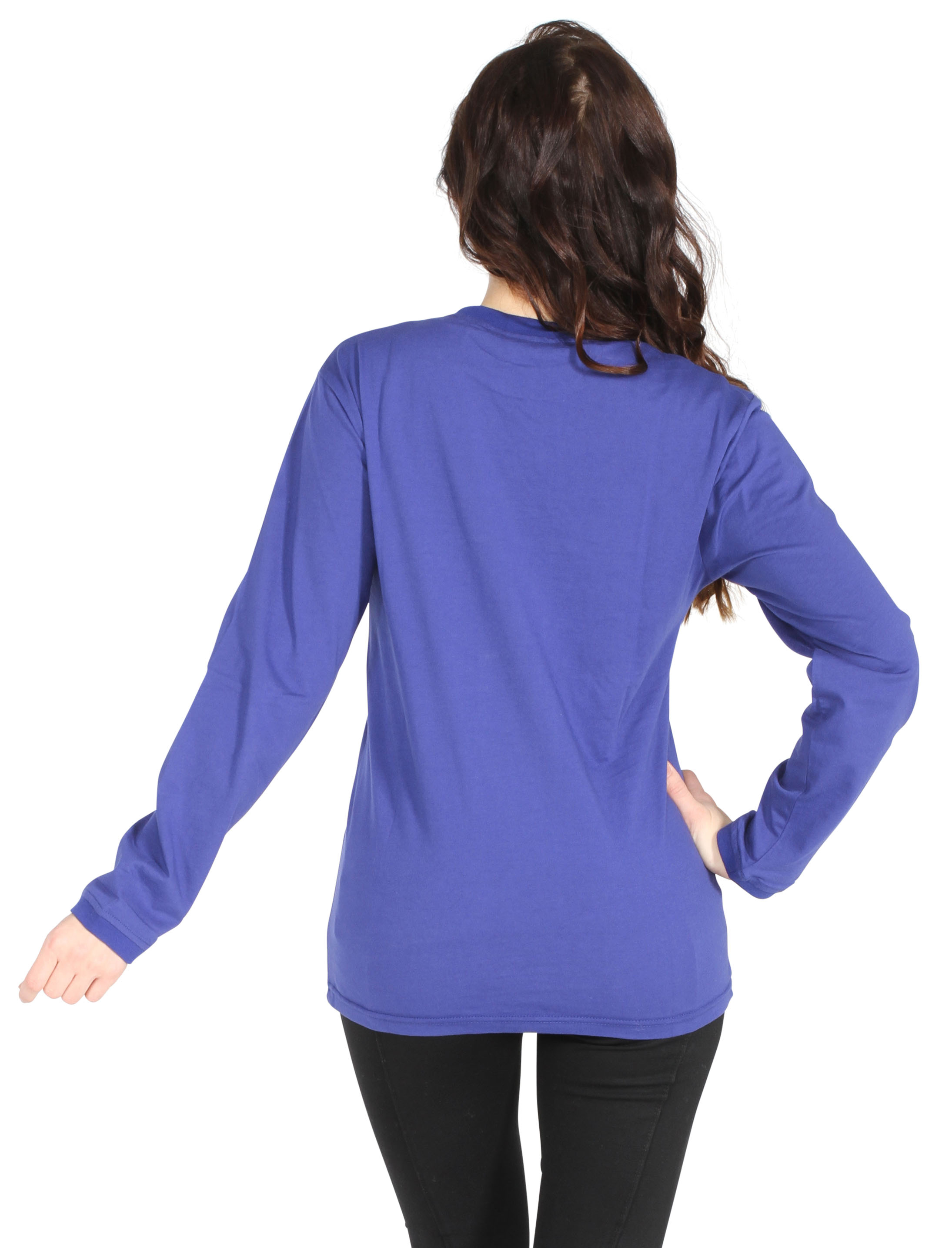 Shirt langarm blau S