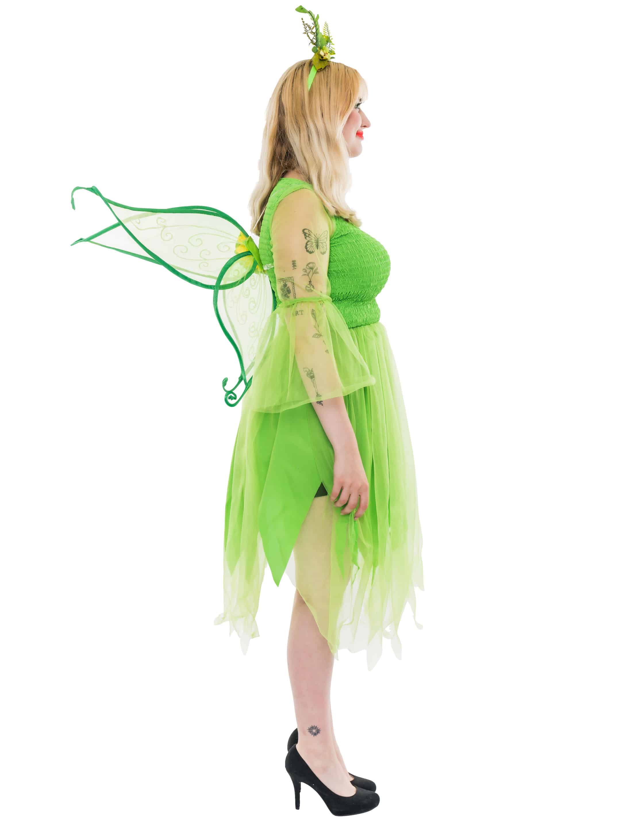 Kleid Fee mit Ärmel Damen grün L-XL Kleid Fee mit Ärmel Damen grün L-XL